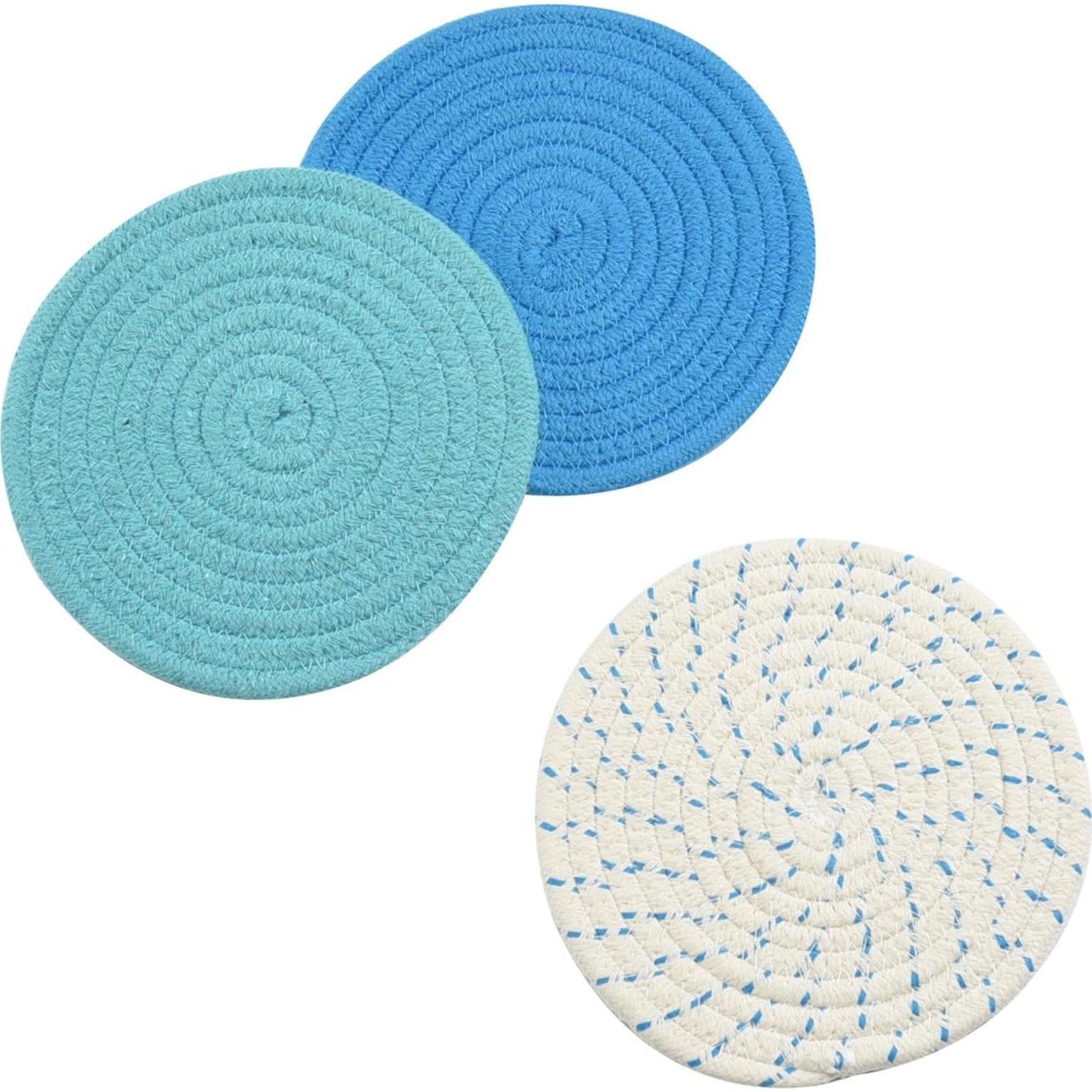 Juego de agarradores de cocina Jennice House 3 piezas 17.78 cm azul