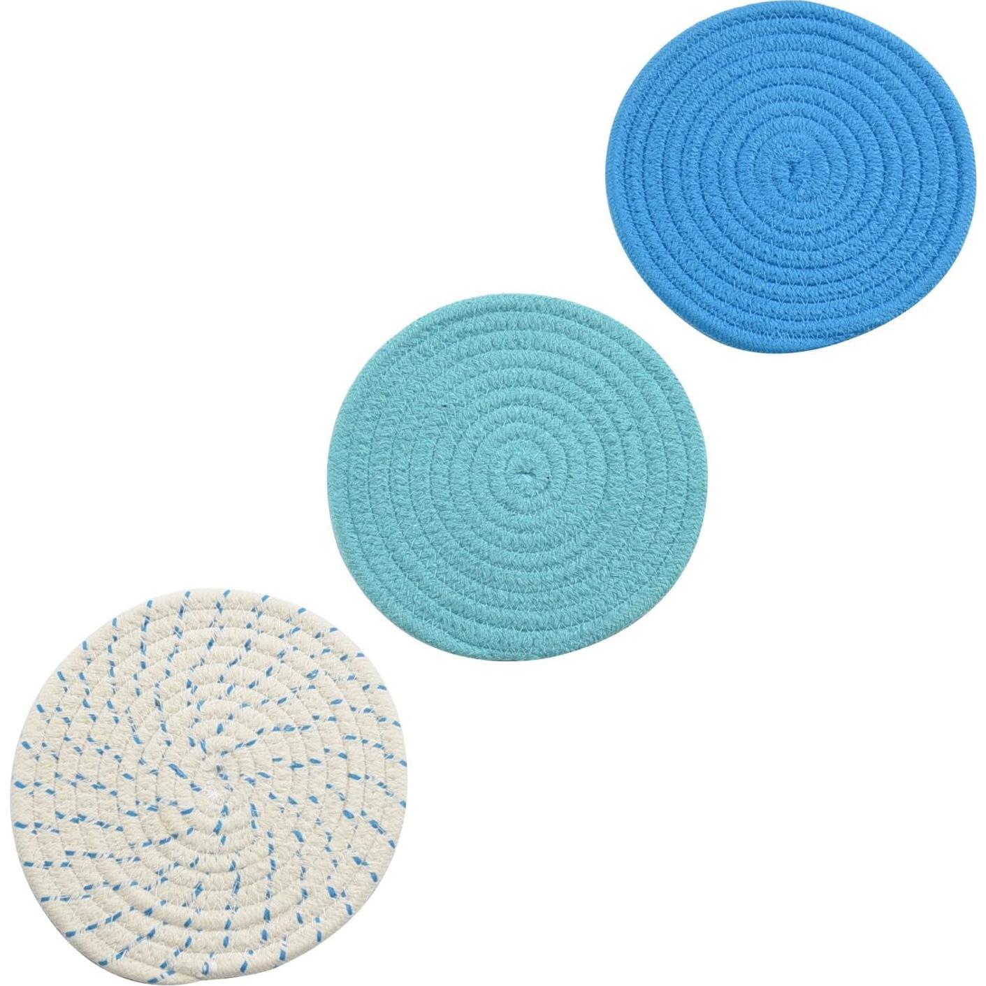 Juego de agarradores de cocina Jennice House 3 piezas 17.78 cm azul