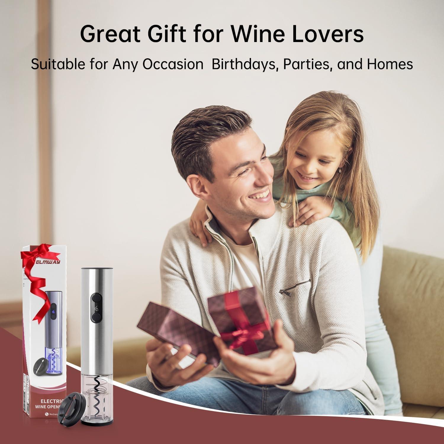 Abridor de Vino Eléctrico ELMWAY Recargable Acero Inoxidable