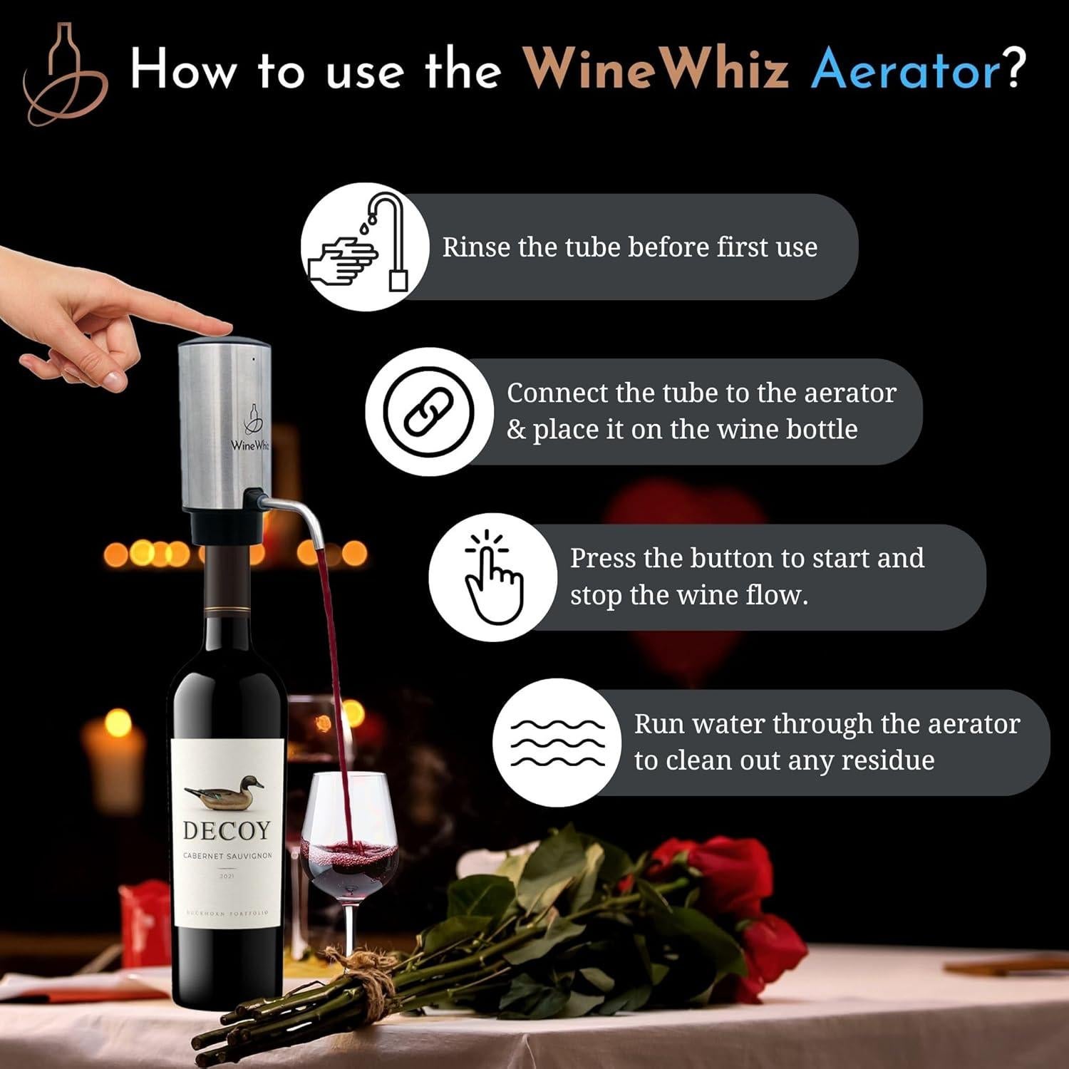 Juego de Abrebotellas y Aerador de Vino WineWhiz - Regalo Ideal