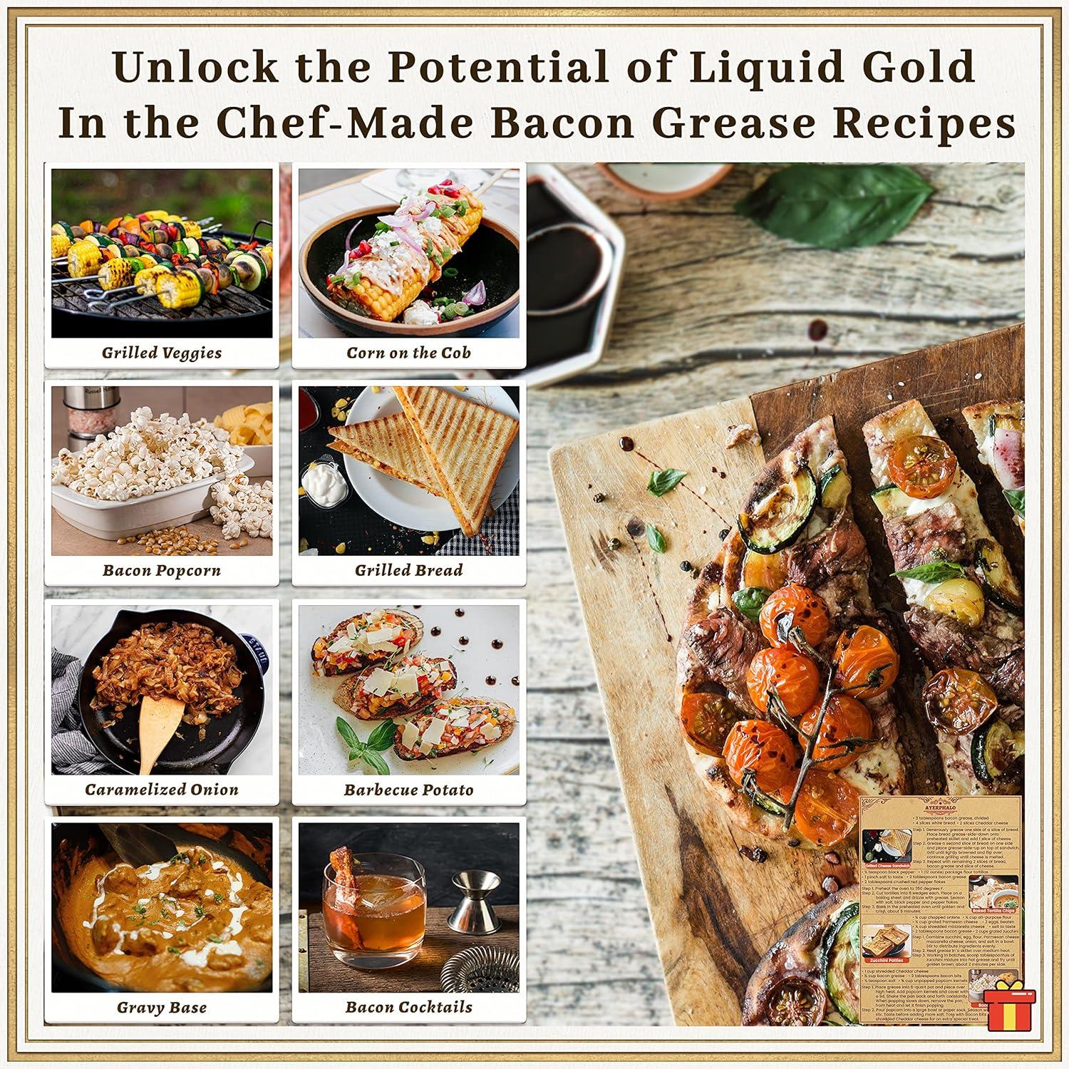 Contenedor de Grasa de Tocino Ayerphalo 1.36L con Colador y Espátula