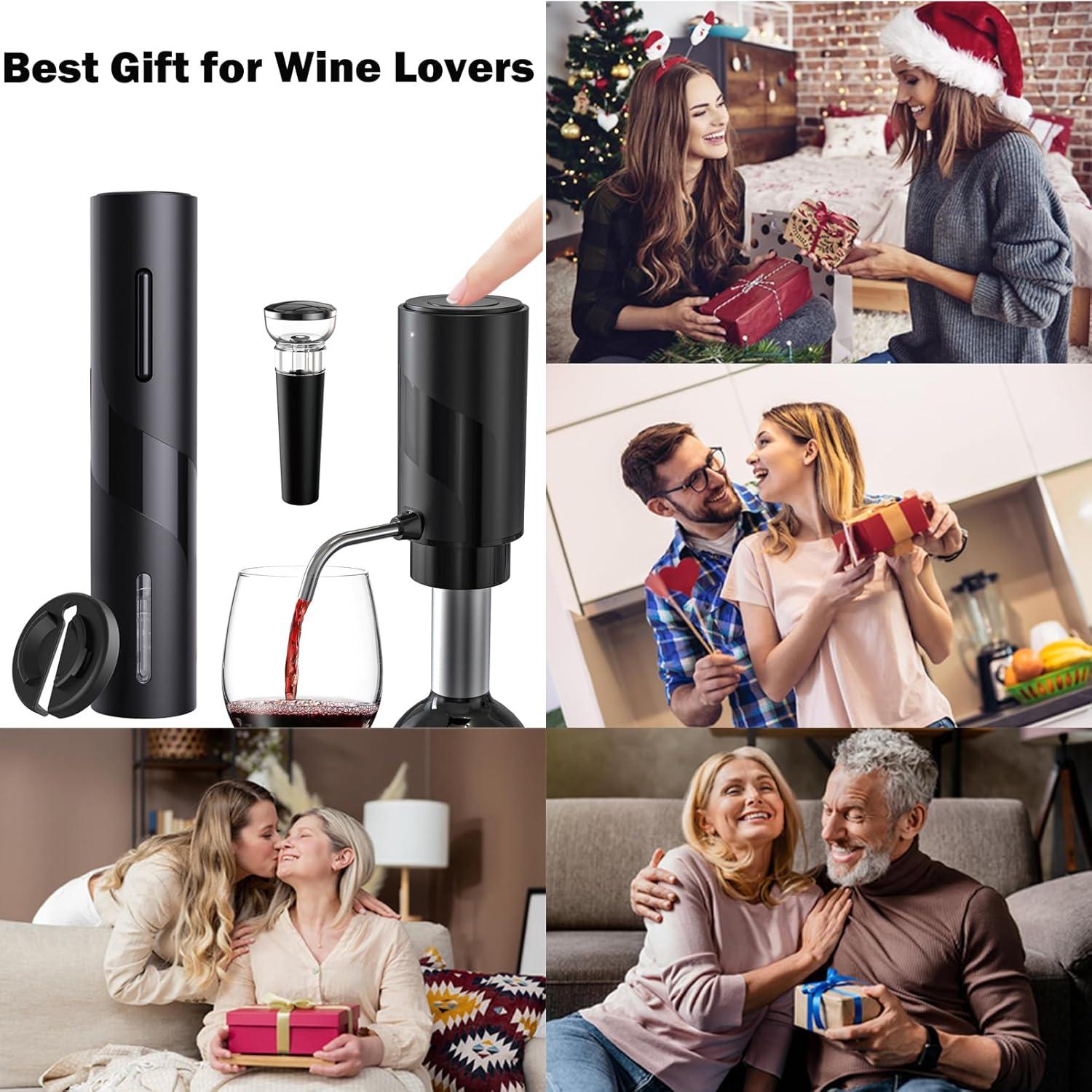 Set de Accesorios para Vino RICANK 4 en 1 Eléctrico Negro