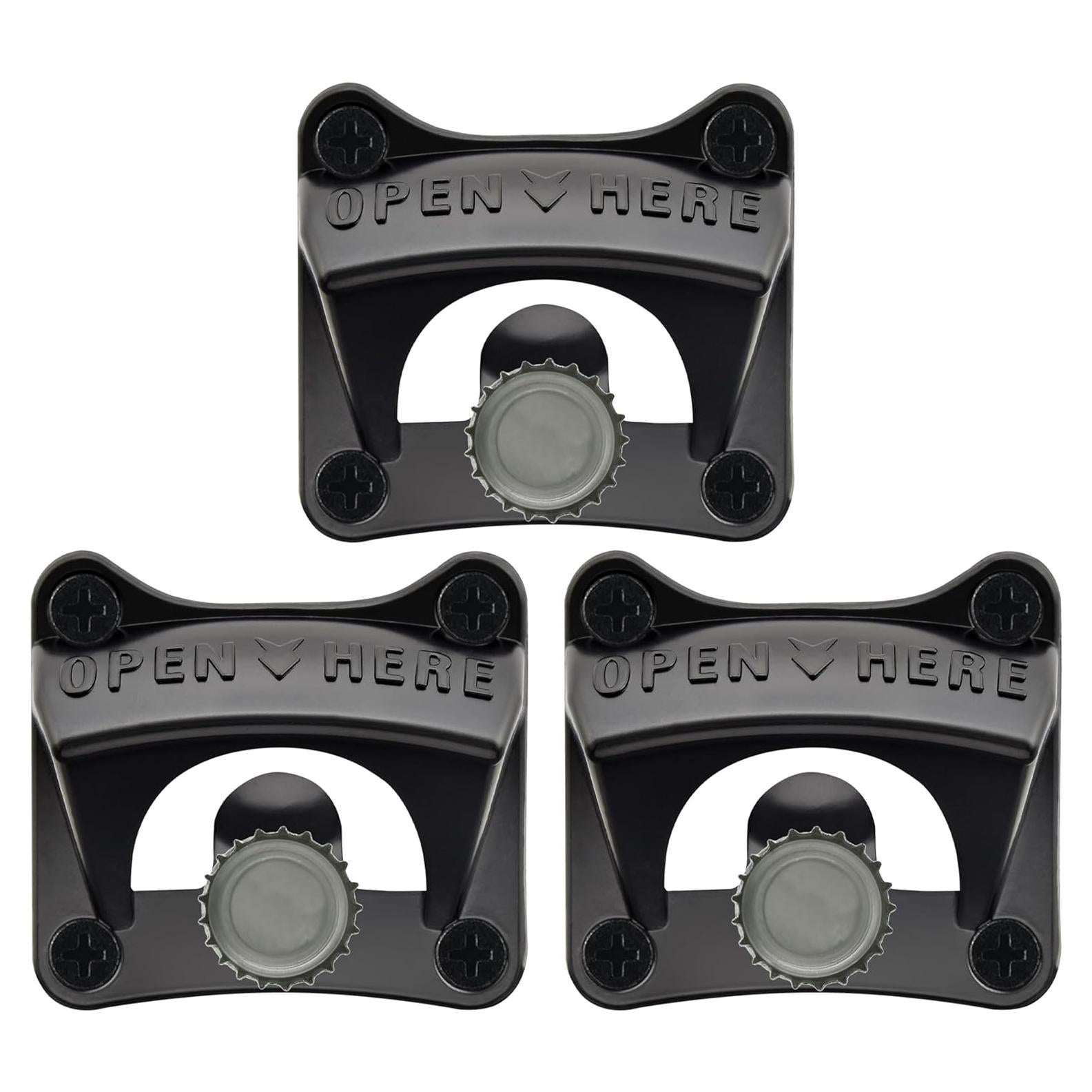 Abrebotellas Magnético Luwanburg Negro Montado en Pared 3 PCS