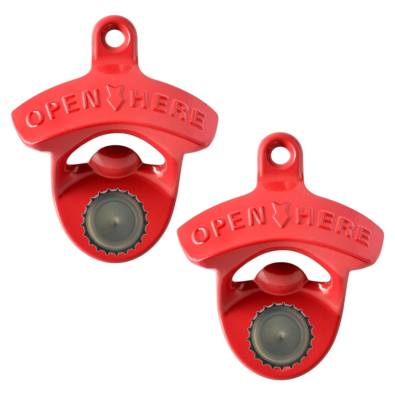 Abrebotellas Magnético Jumiok Montado en Pared Rojo - 2 Pcs