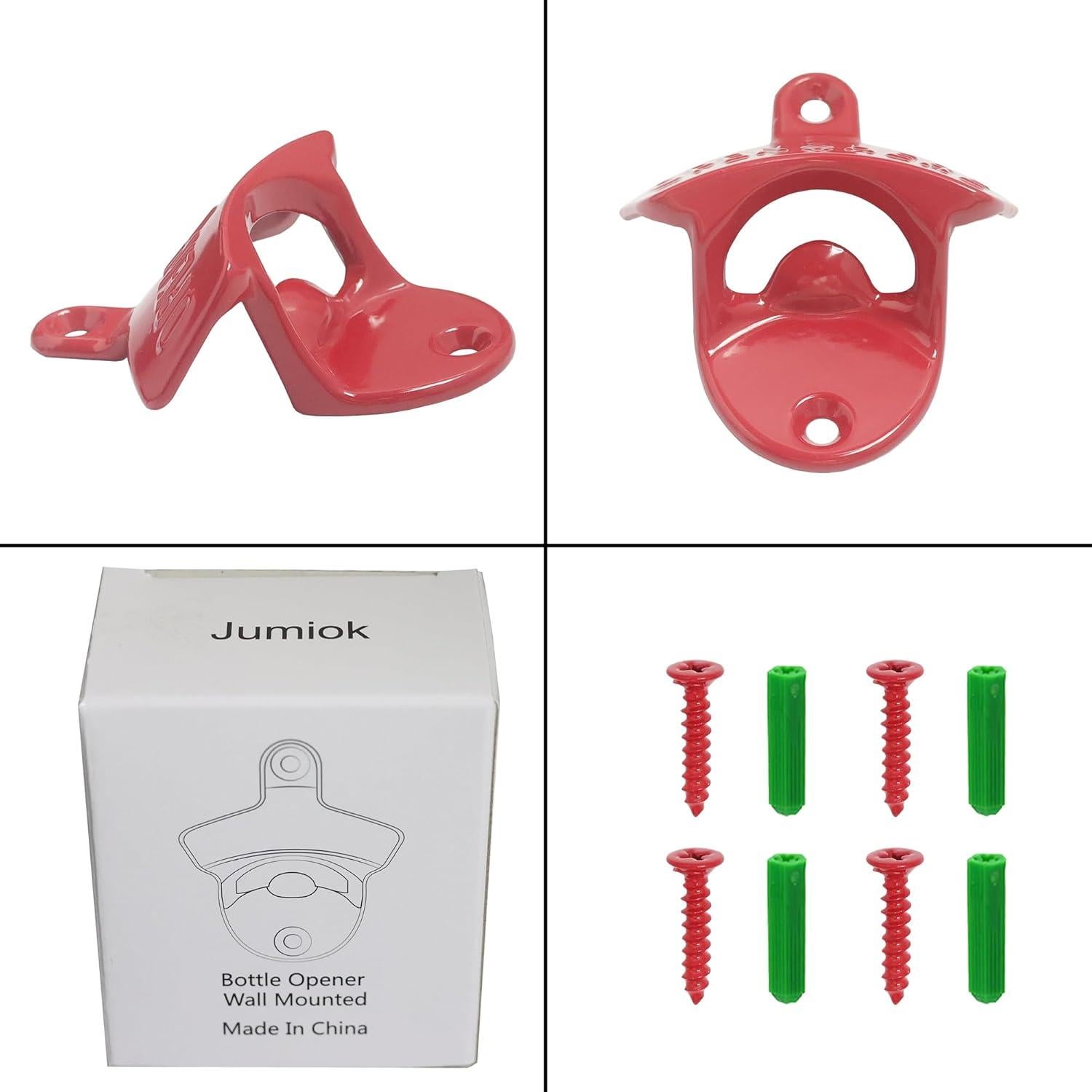 Abrebotellas Magnético Jumiok Montado en Pared Rojo - 2 Pcs