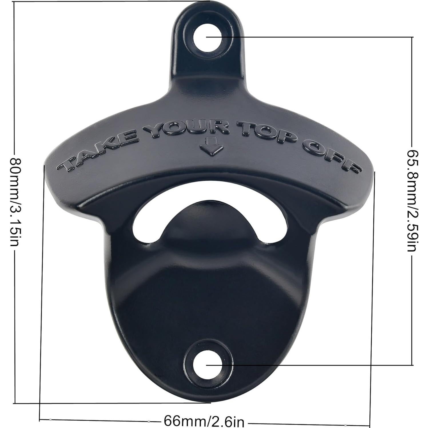 Abrebotellas Magnético Jumiok Negro Montado en Pared para Cerveza