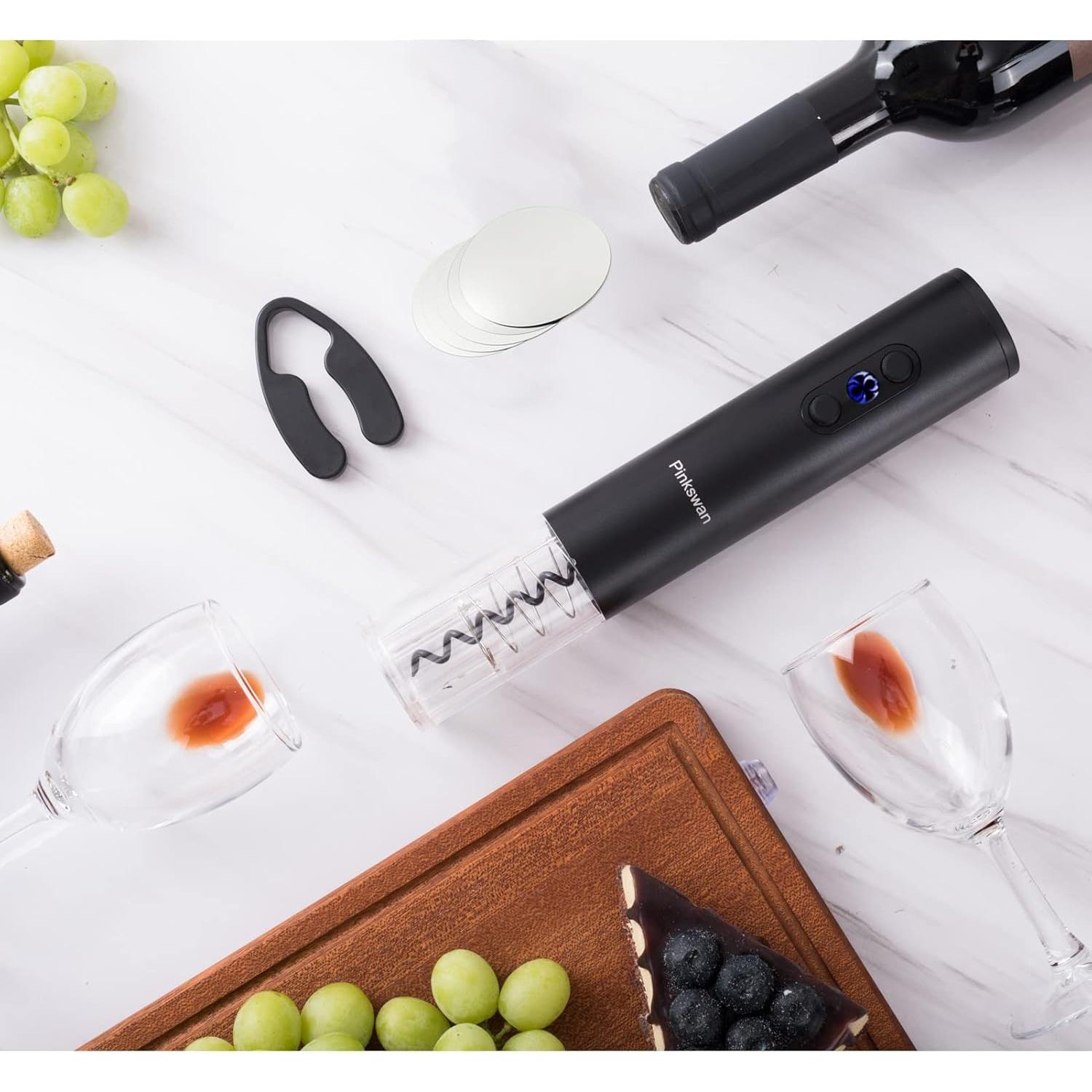 Kit de regalo abridor de vino eléctrico Pinkswan 3 en 1