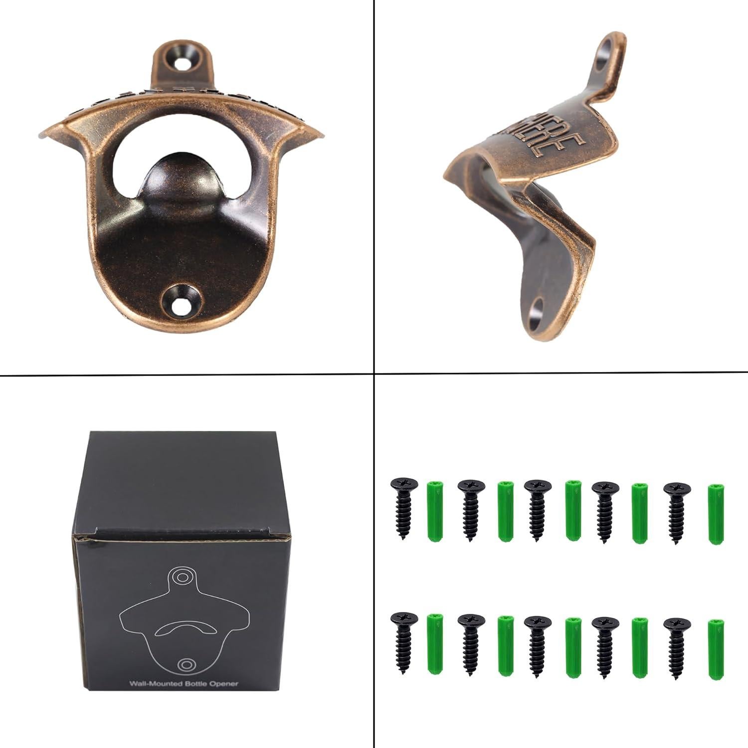 5 Abrebotellas Magnéticos de Pared HAIICEN Cobre Antiguo