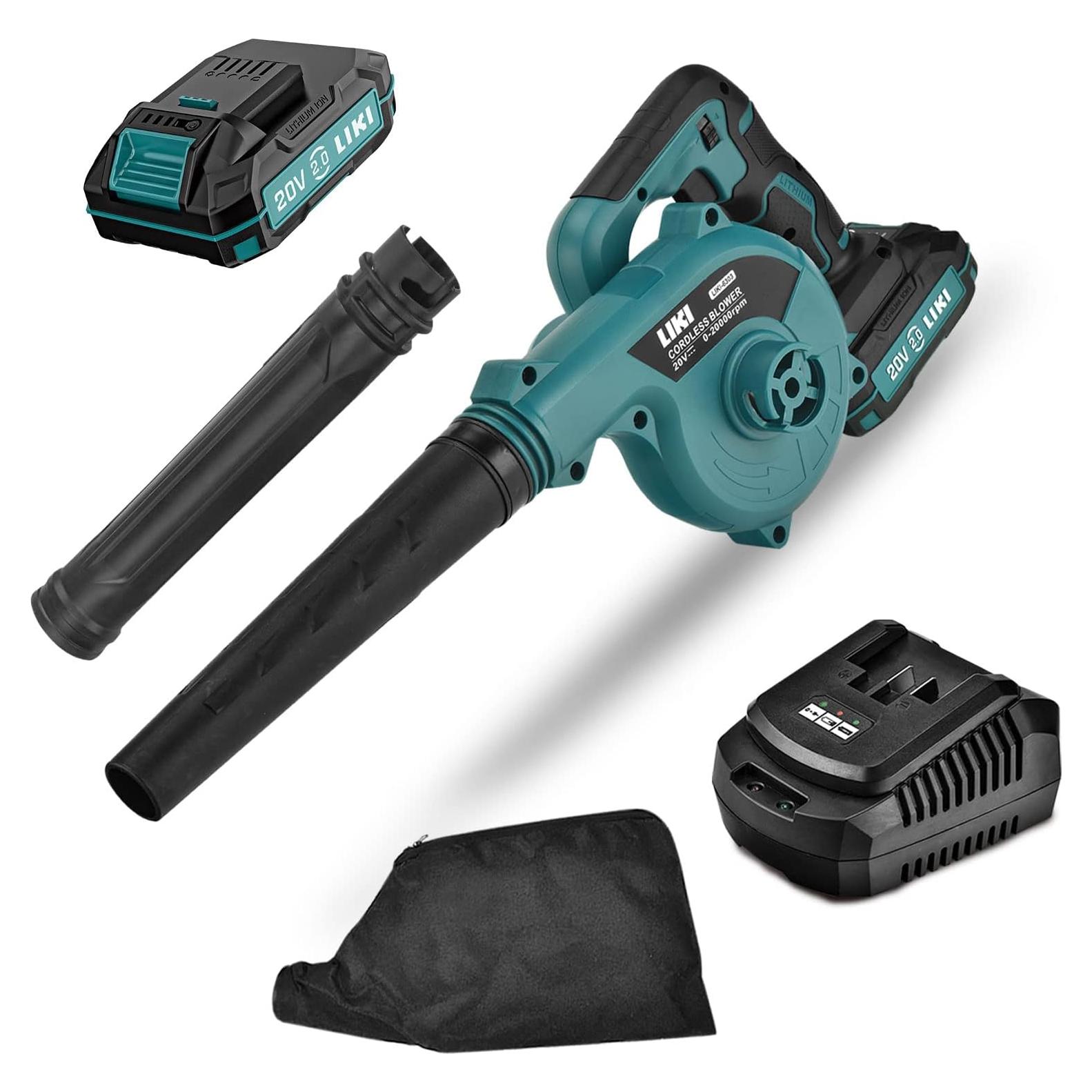 Soplador de Hojas LIKI 20V 4.0Ah Inalámbrico 2 en 1