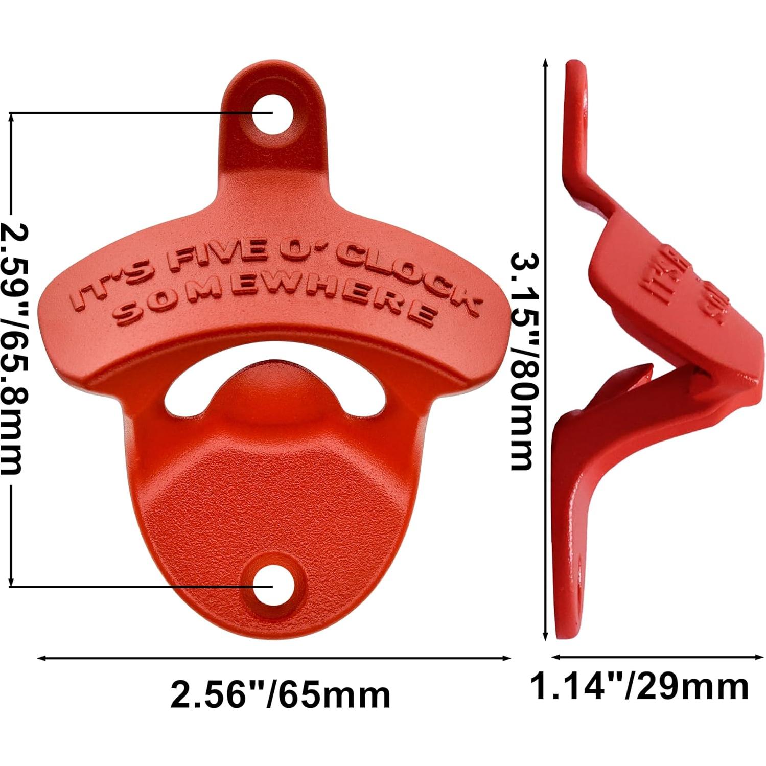 Abrebotellas Magnético de Pared HAIICEN Rojo 3 Pcs