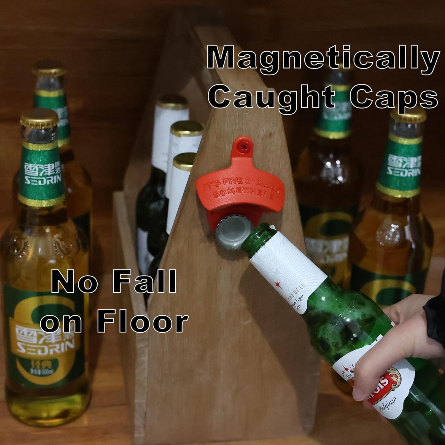 Abrebotellas Magnético de Pared HAIICEN Rojo 3 Pcs