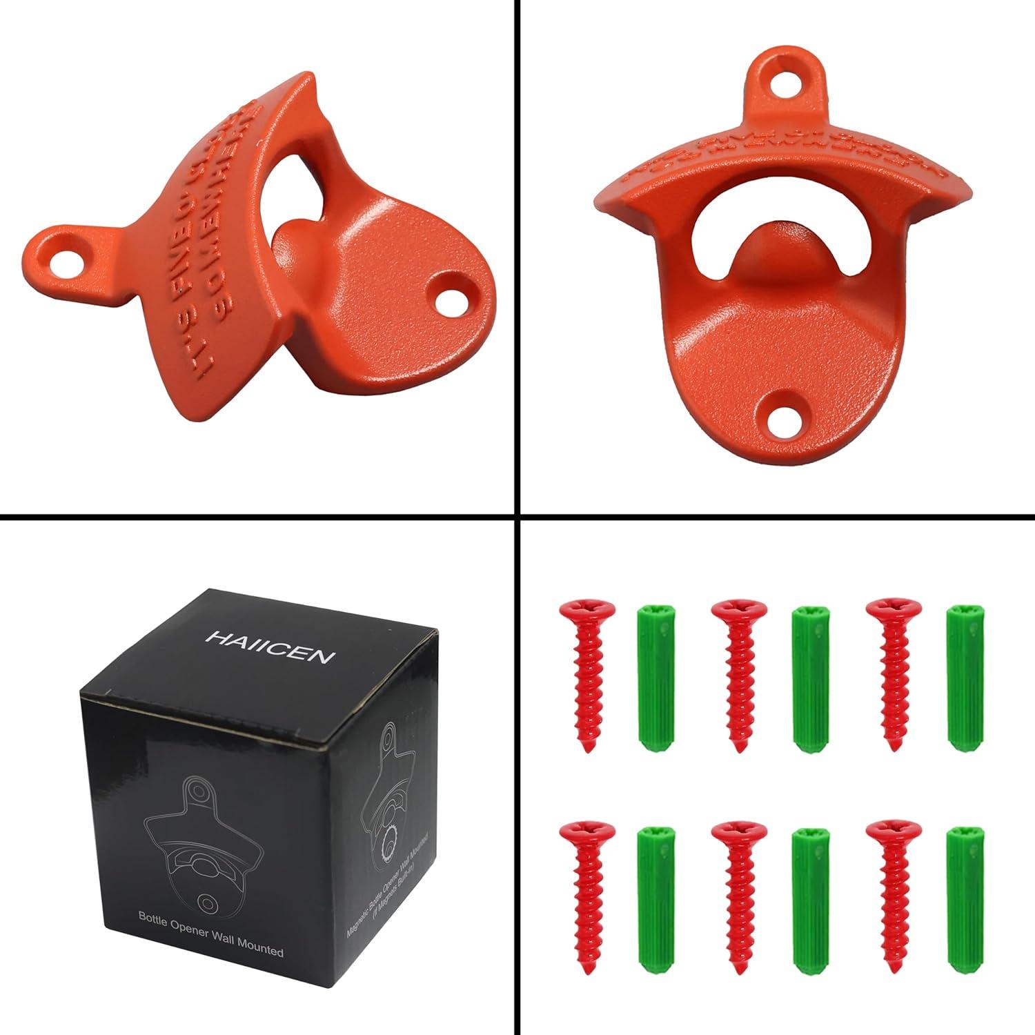 Abrebotellas Magnético de Pared HAIICEN Rojo 3 Pcs