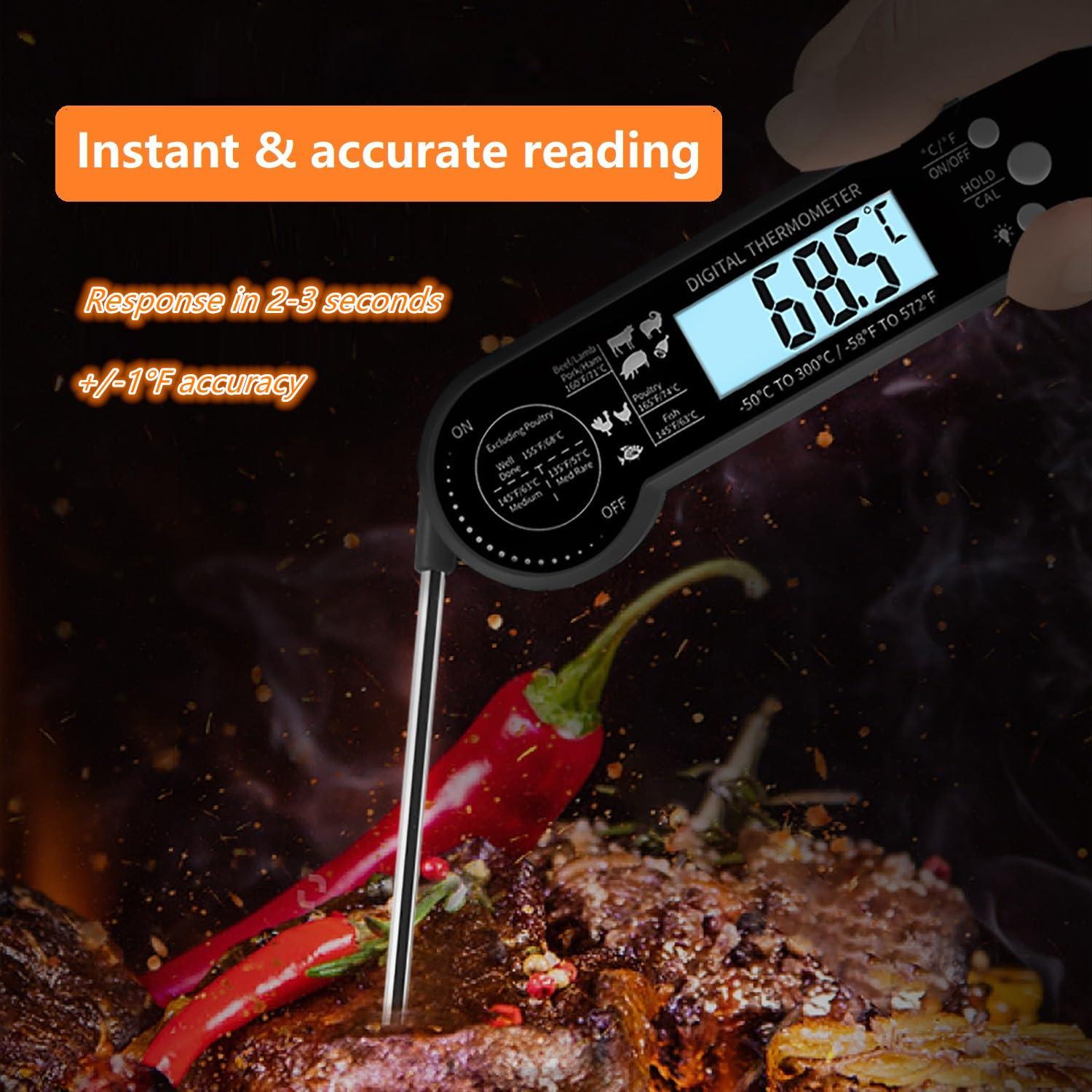 Termómetro Digital de Carne ONTALA con Sonda Plegable y Luz de Fondo