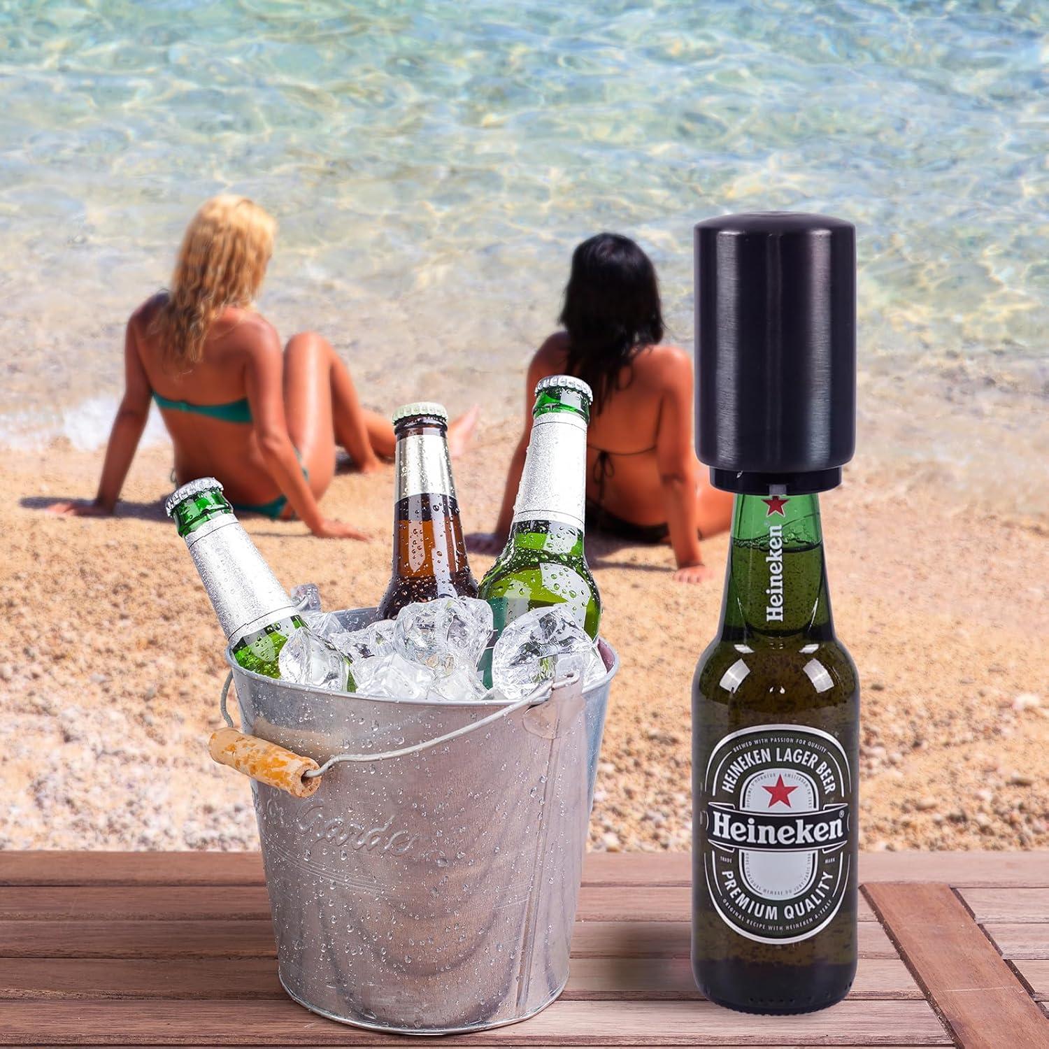 Abridor de Botellas Automático Asking de Acero Inoxidable Negro