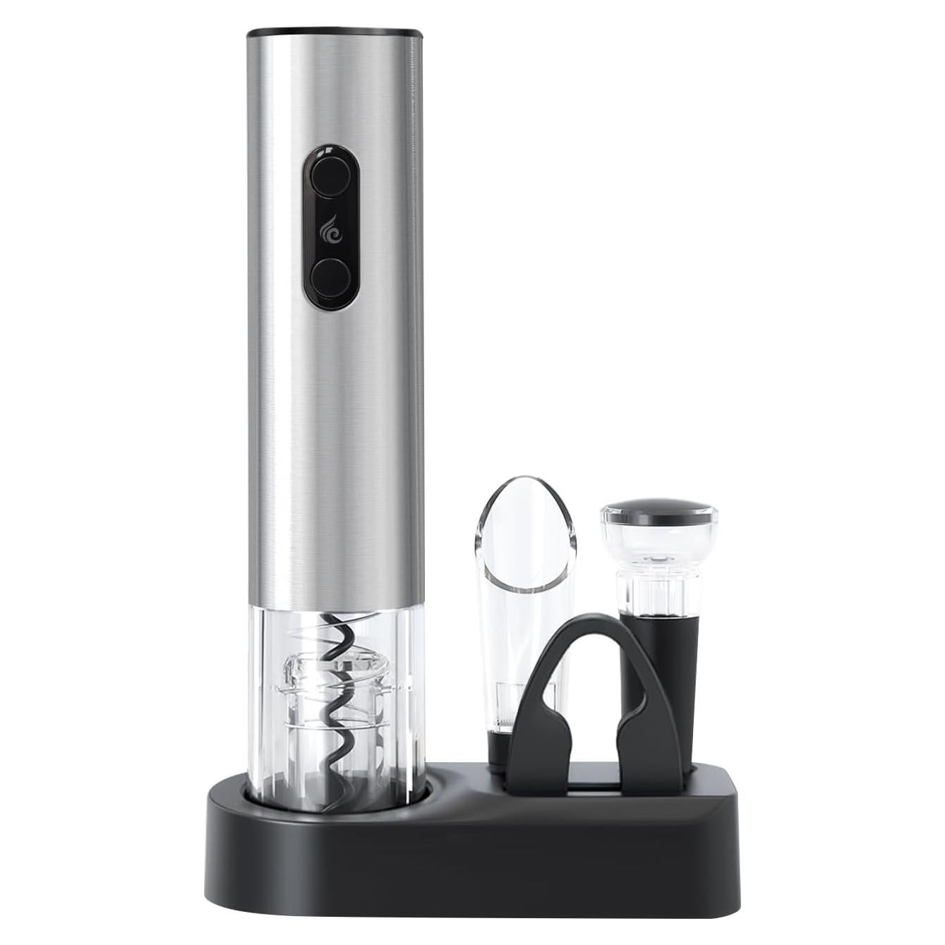 Abridor de Vino Eléctrico KLT Automático con Base y Accesorios