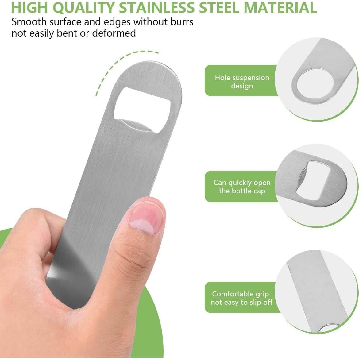 Abrebotellas de Acero Inoxidable KISEER - Paquete de 8 Piezas