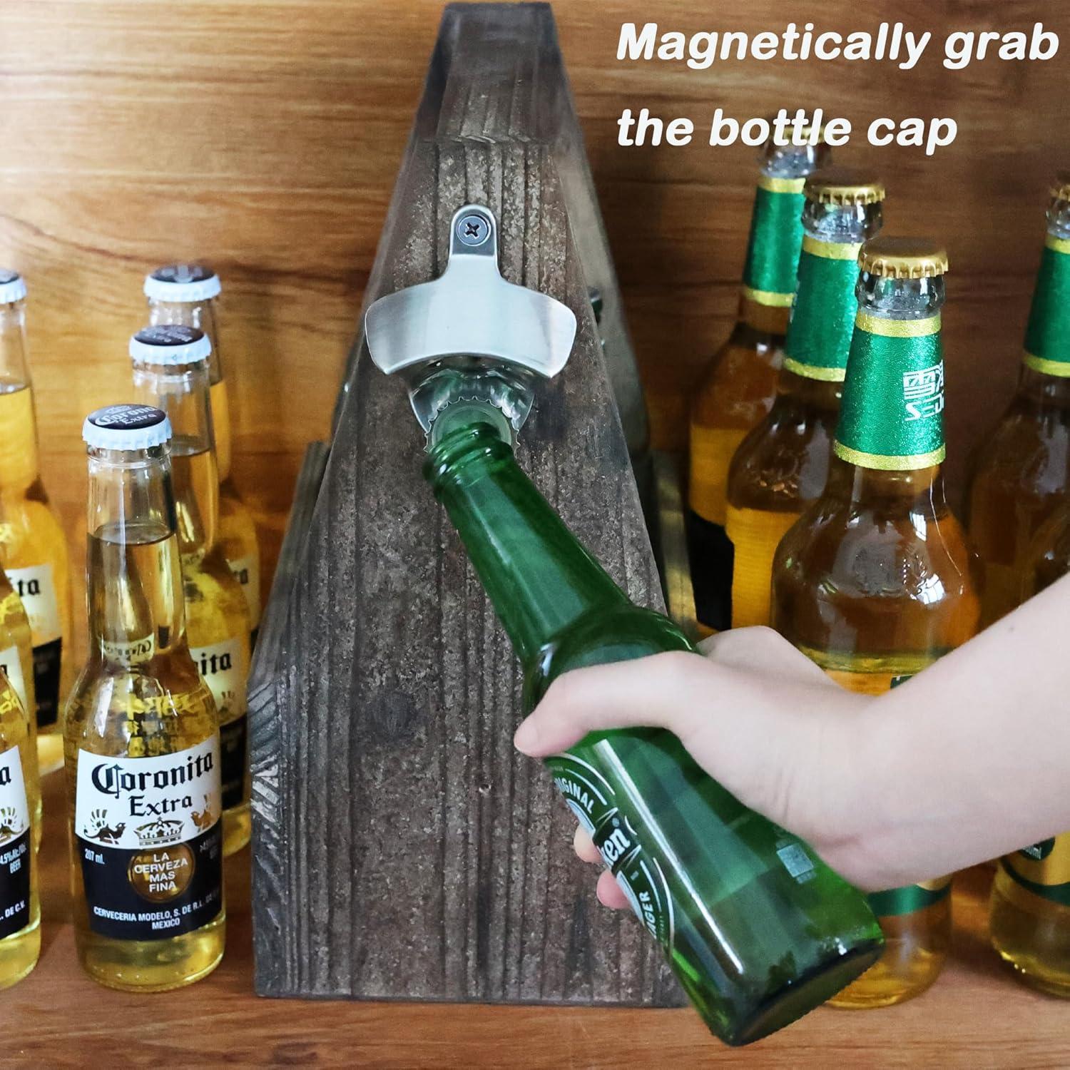 Abrebotellas Magnético Montado en Pared Luwanburg 6 Pcs Plata