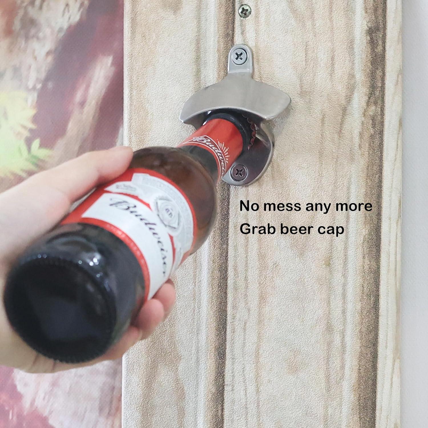 Abrebotellas Magnético Montado en Pared Luwanburg 6 Pcs Plata