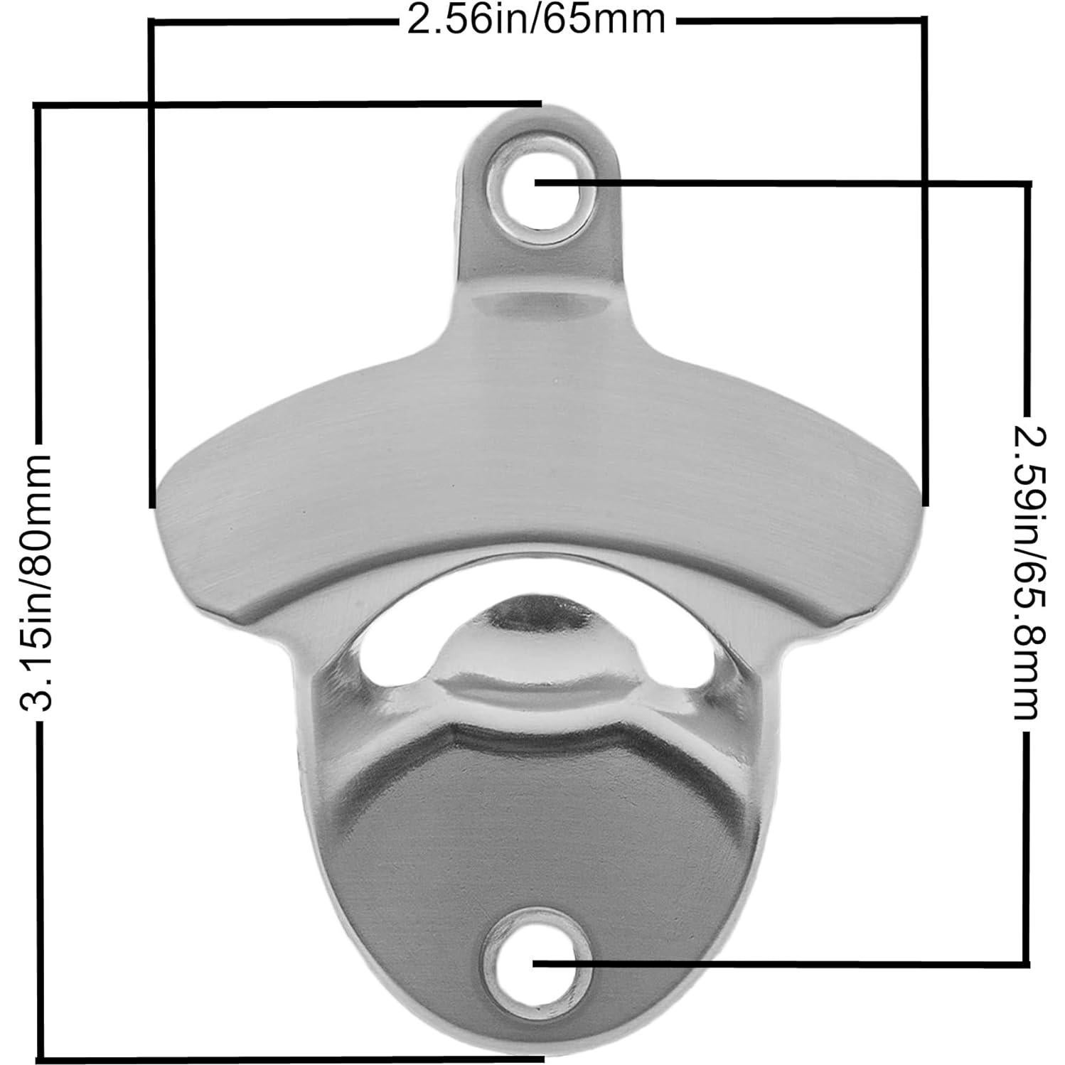 Abrebotellas Magnético Montado en Pared Luwanburg 6 Pcs Plata