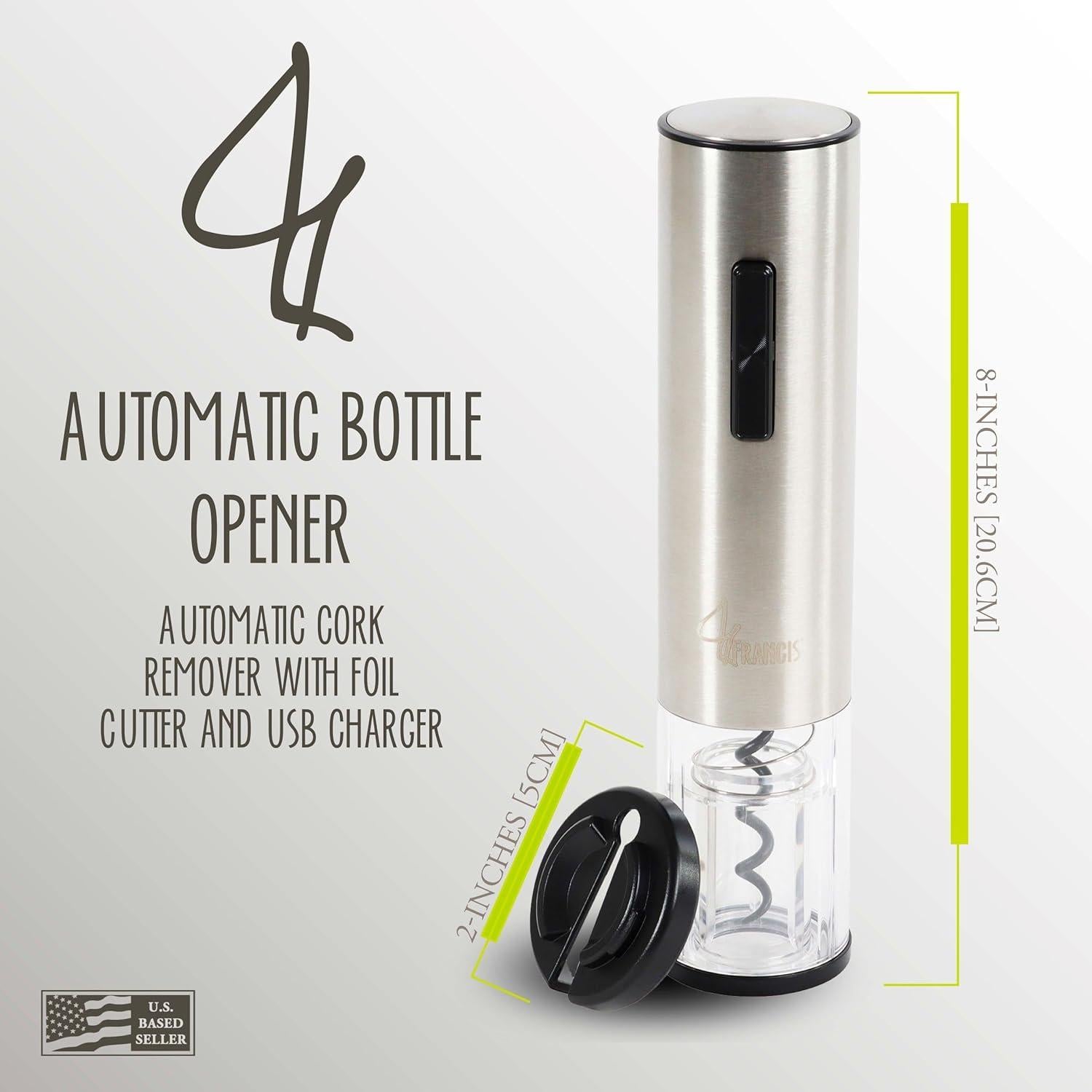 Abrebotellas Eléctrico G Francis Recargable con Cortador 20.6 cm