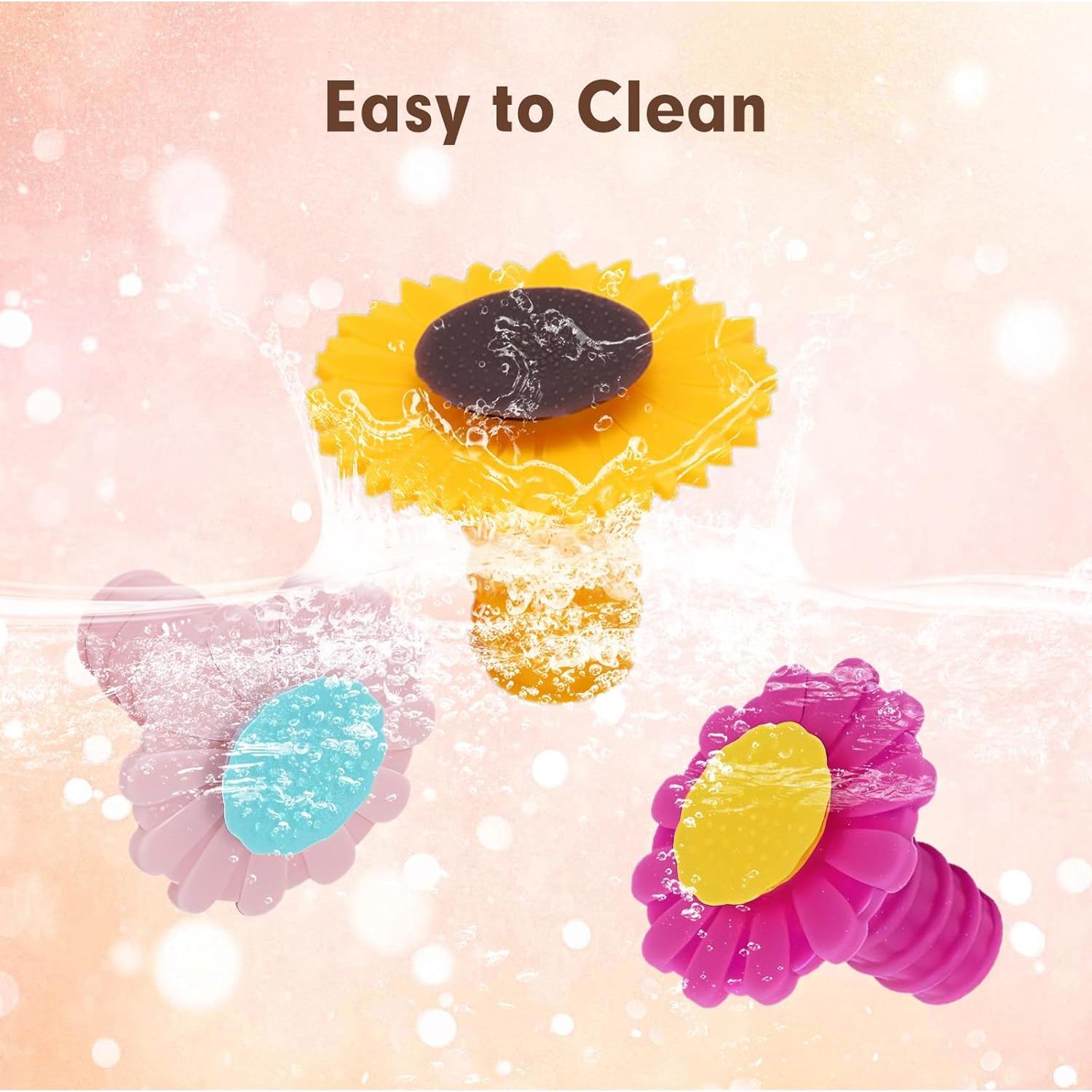 Juego de 3 Tapones de Vino Hraulc de Silicona en Forma de Flor