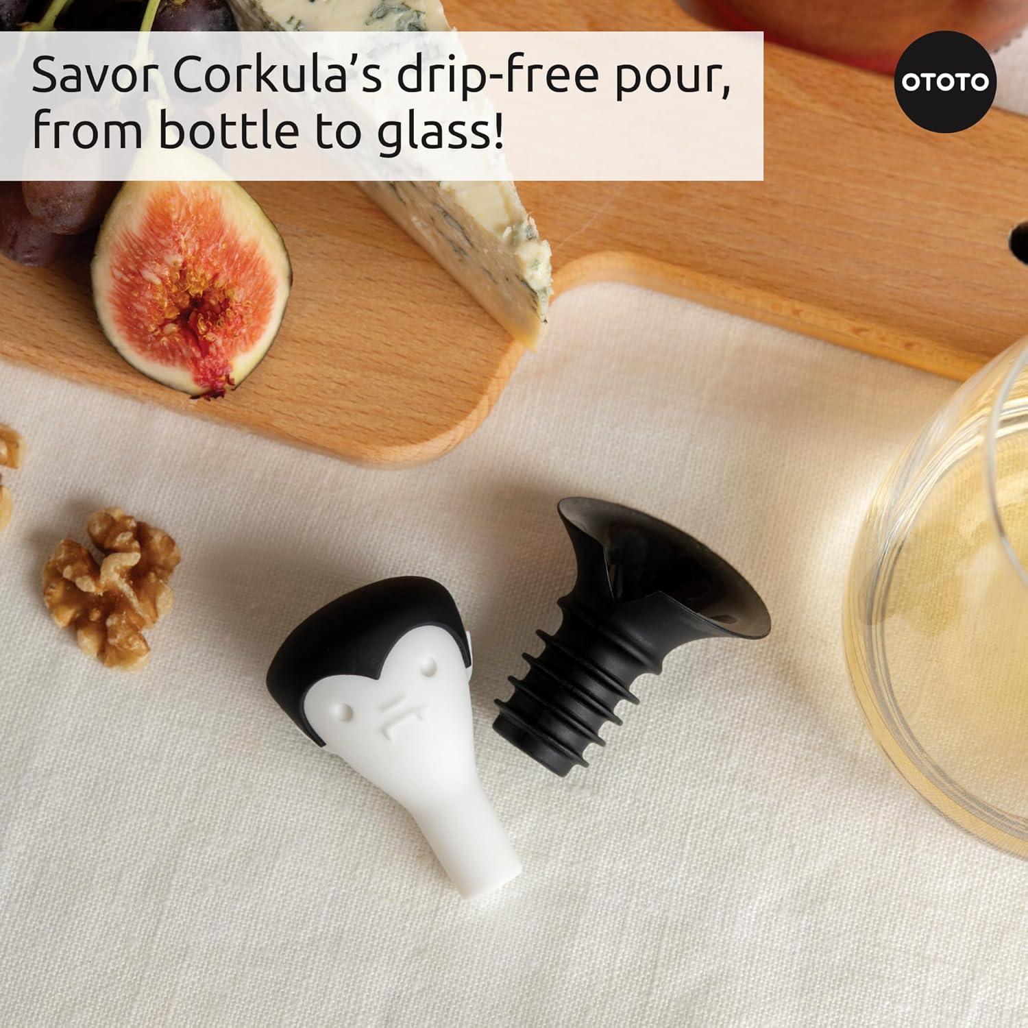 Tapón y Vertedor de Vino OTOTO Conde Corkula Gótico 2 en 1