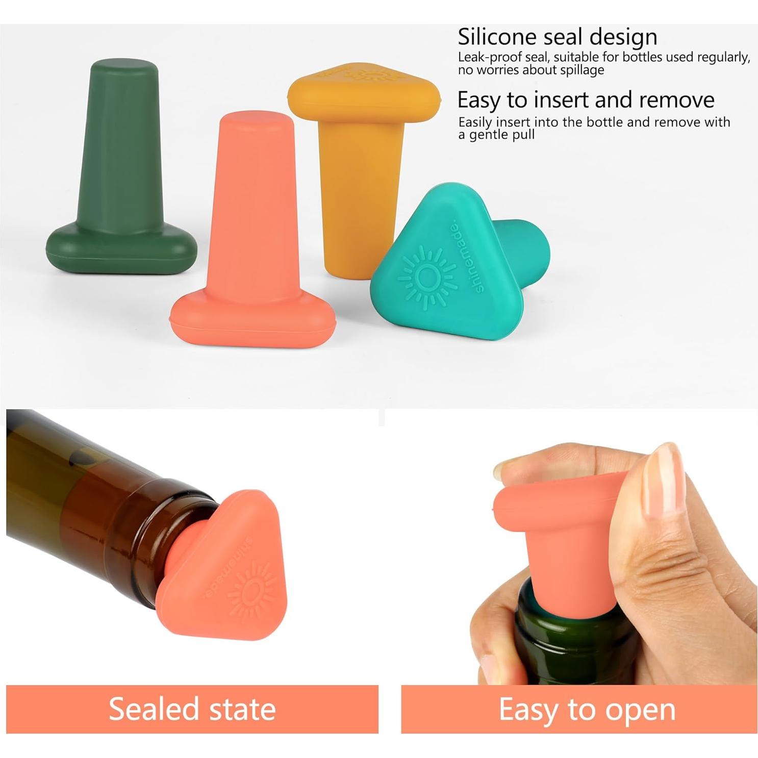 Paquete de 4 Tapones de Silicona Shinemade para Vino