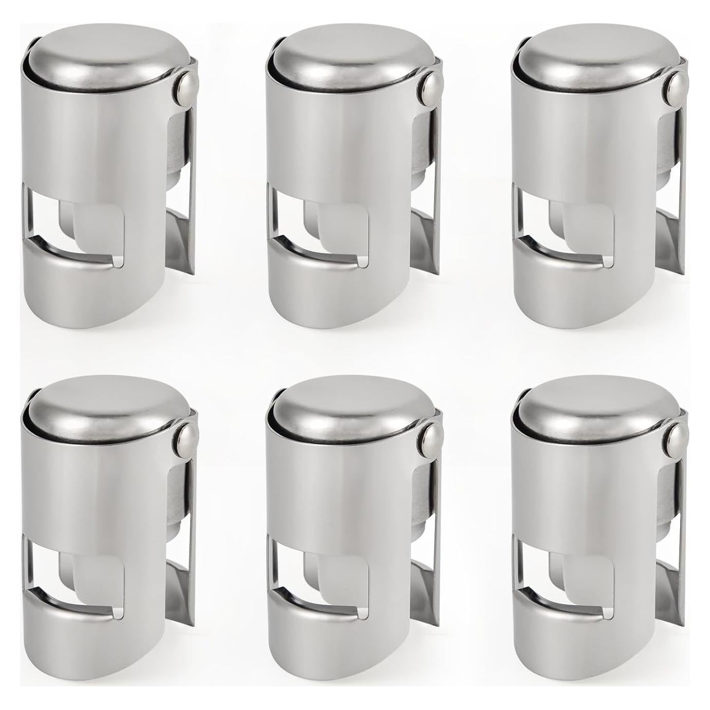 I-MART Paquete de 6 Tapones de Acero Inoxidable para Champán
