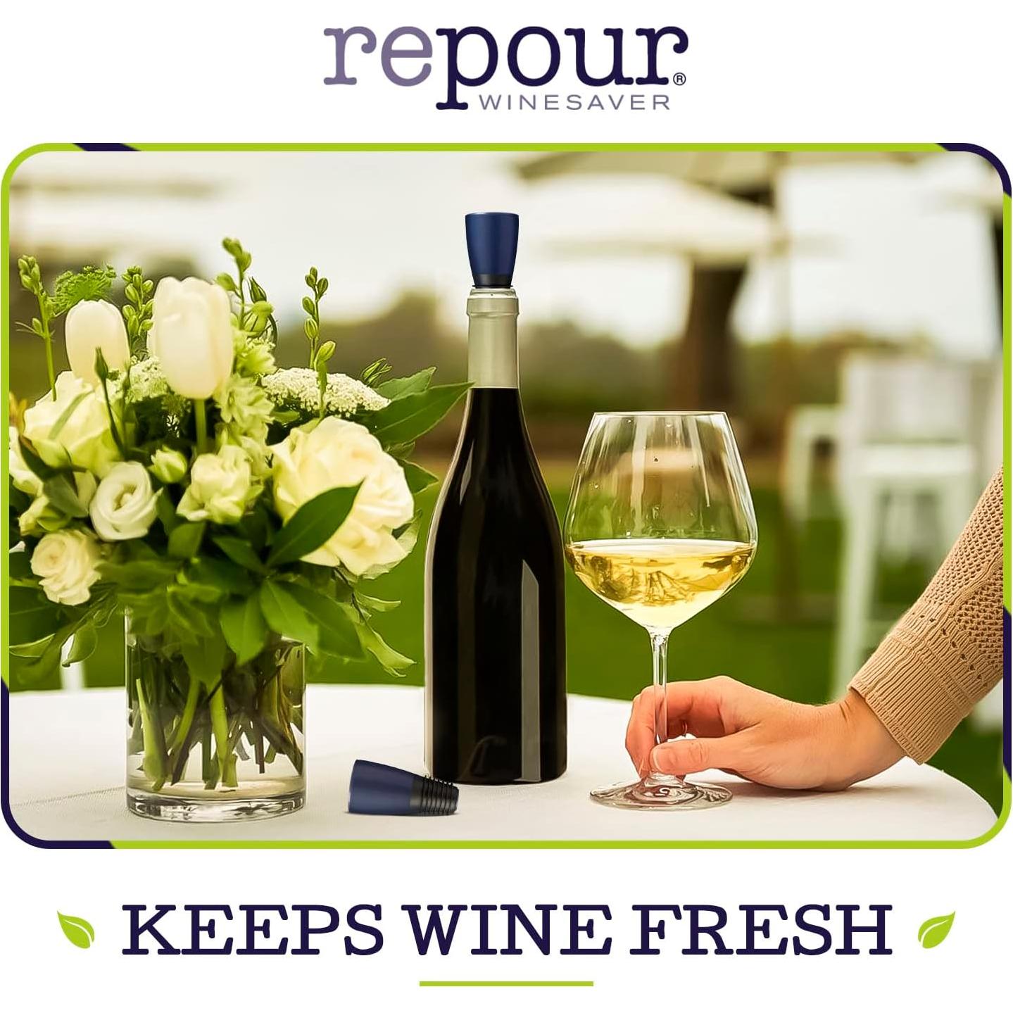 Conservador de Vino Repour 10-Pack - Mantiene Fresco 750 ml