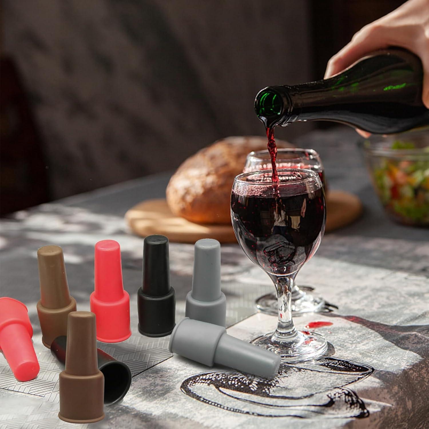 8 Tapones de Silicona Reutilizables para Botellas de Vino CANIPHA
