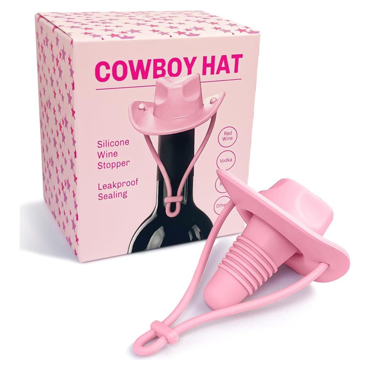 Tapón de Vino de Silicona Pandahero con Sombrero Vaquero