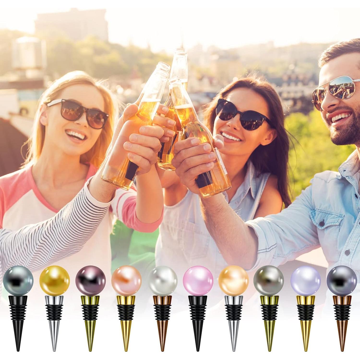 Juego de 20 Tapones para Botellas de Vino Honeydak Acero Inoxidable