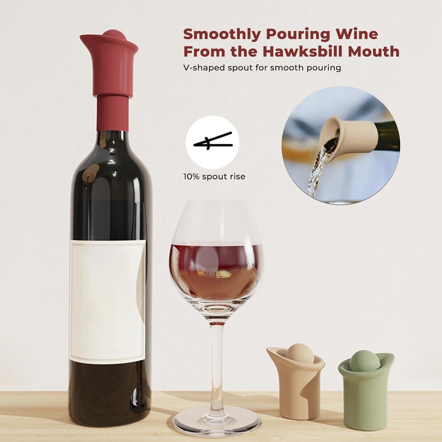 Tapones de Vino Silicona 2 en 1 DGMDGS Reutilizables Negro y Rojo