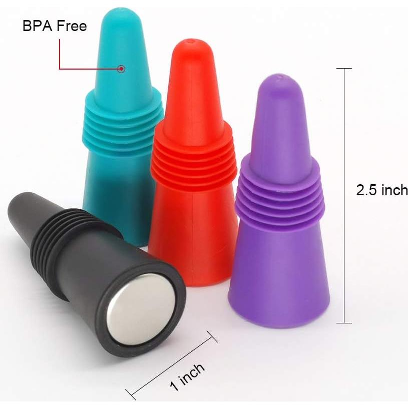 6 Tapones de Silicona Reutilizables AK1980 para Vino