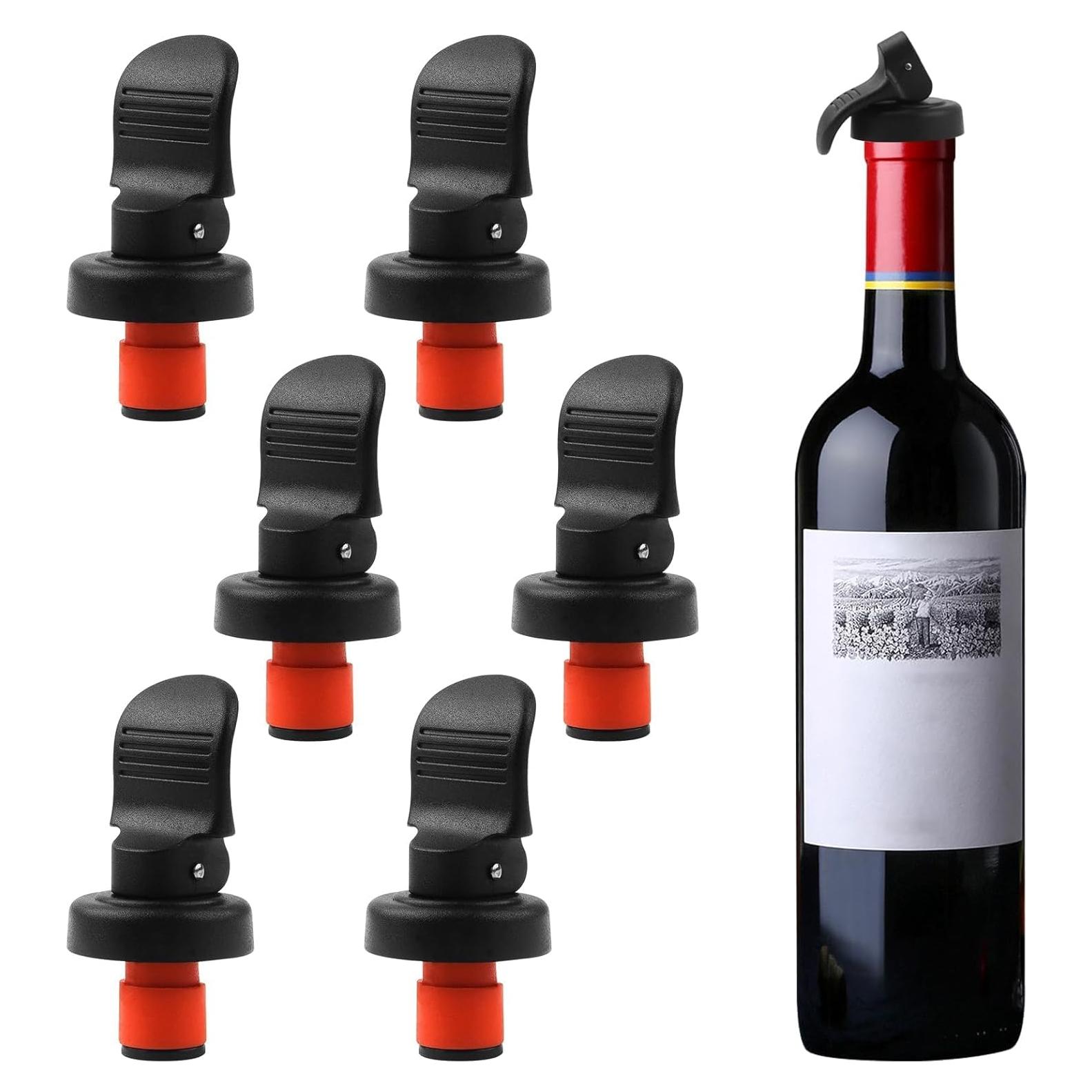 Conjunto 6 Tapones para Botellas de Vino Notoke - Sello Hermético