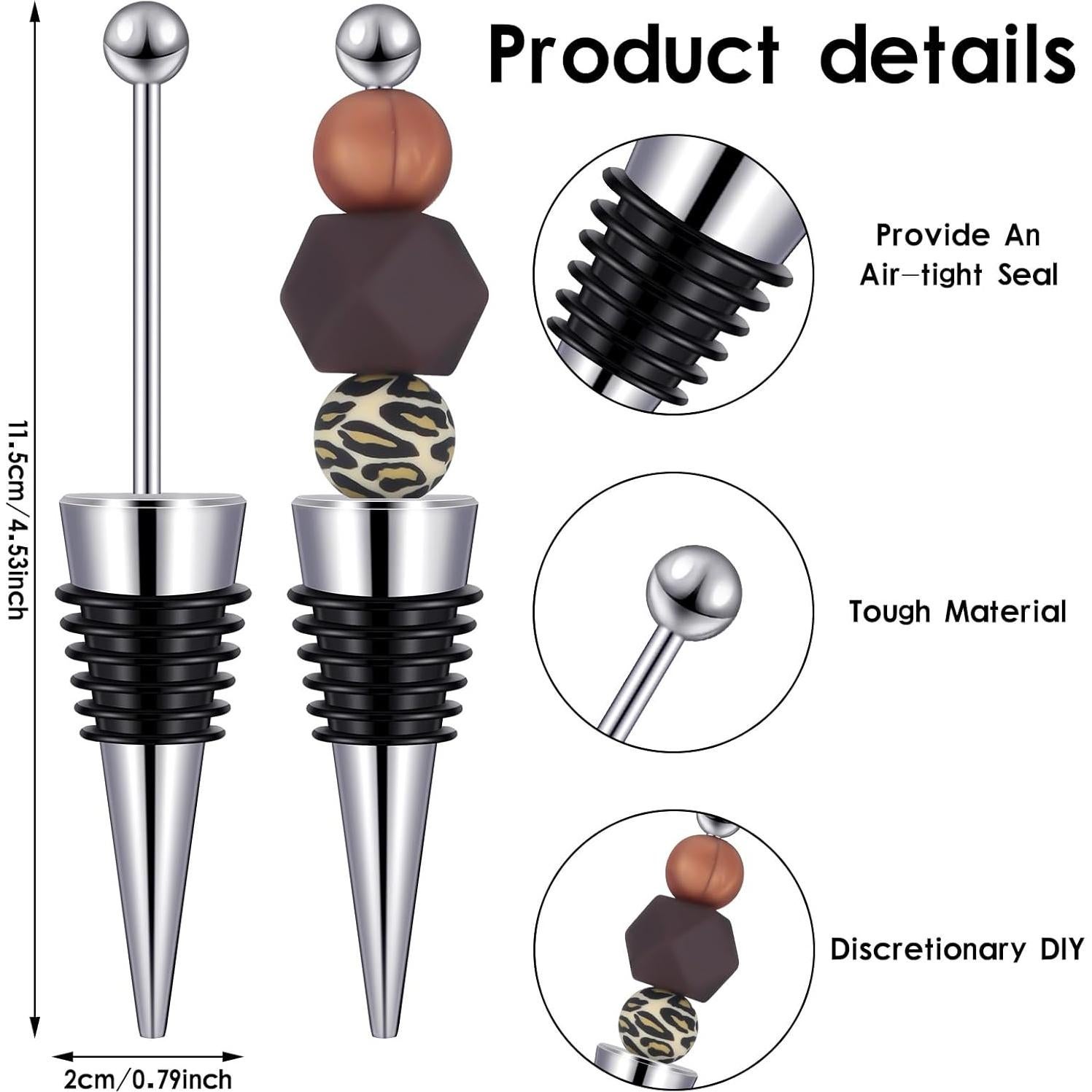 Kosiz 20 Tapones para Botellas de Vino Decorativos Aleación