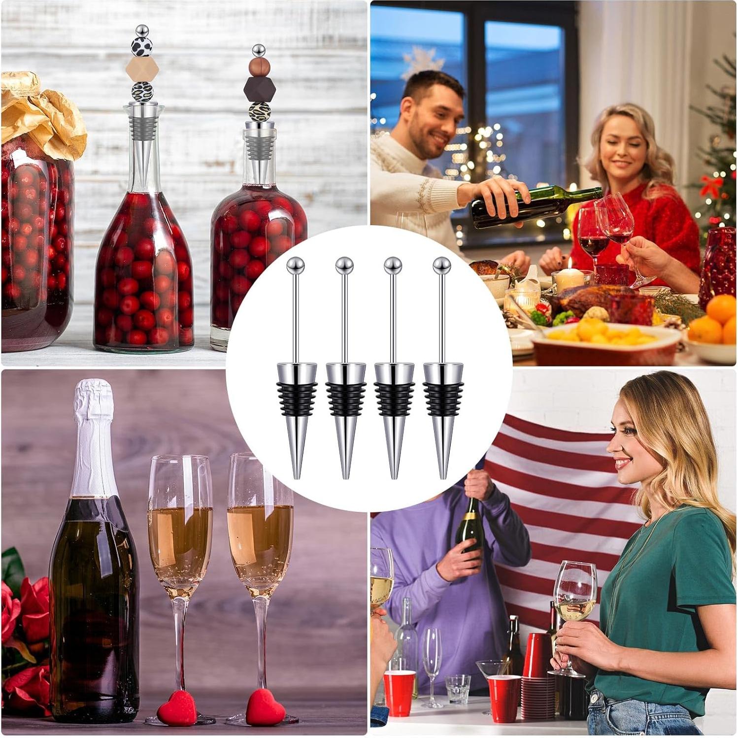 Kosiz 20 Tapones para Botellas de Vino Decorativos Aleación