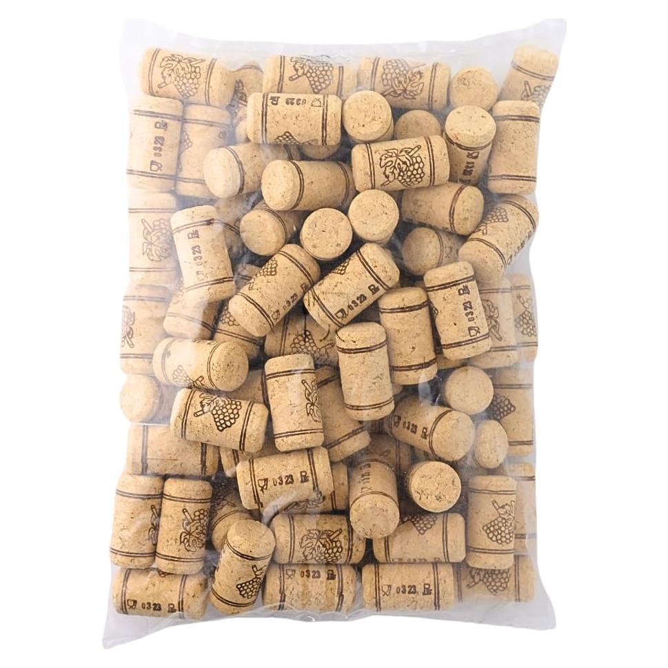 Bolsa de 100 Tapones de Corcho #8 FastRack para Vino Beige