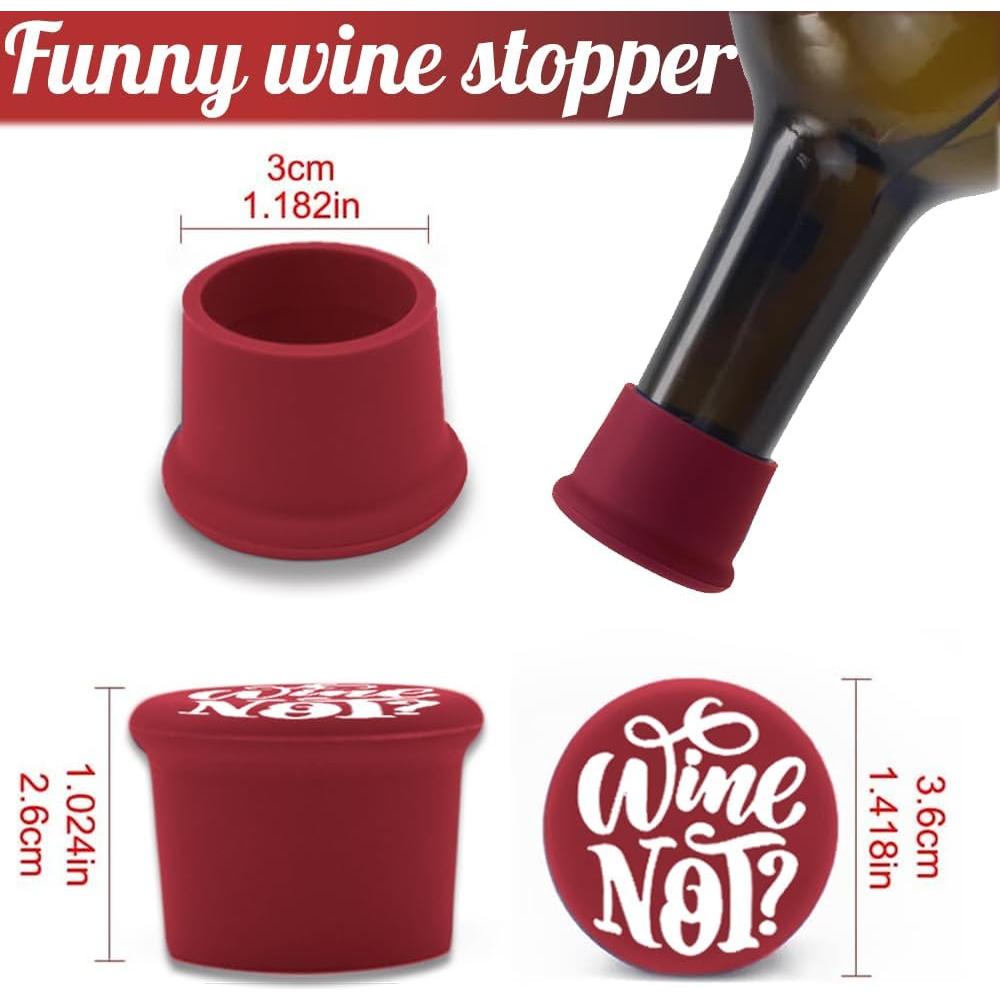 8 Tapones de Vino Divertidos Migarndy - Silicona Reutilizable