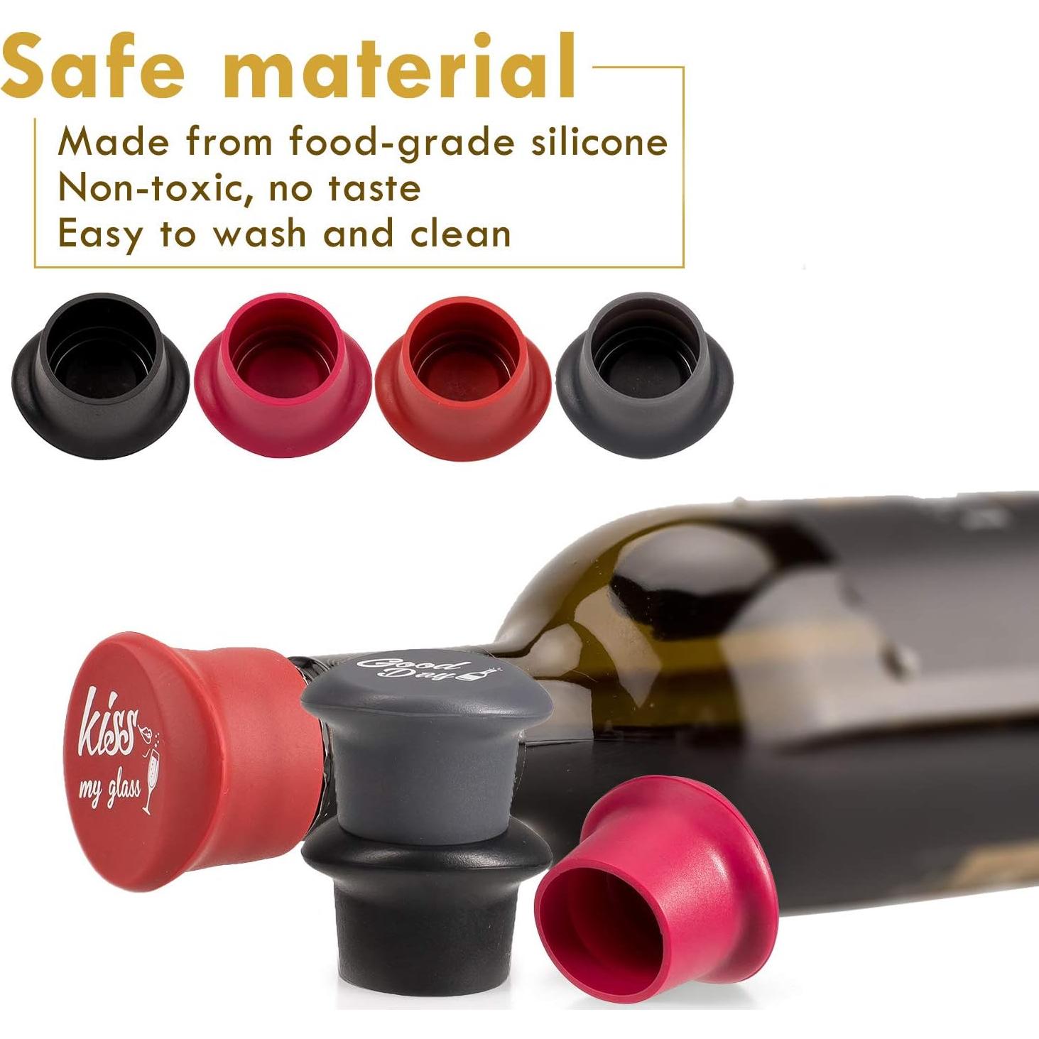 Set de 8 Tapones de Silicona para Vino Whaline - Reutilizables
