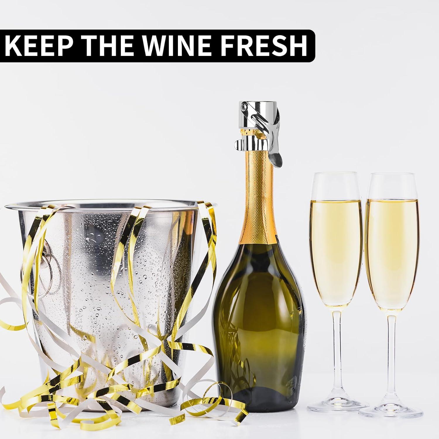 3 Tapones de Champán ZHBWOW Acero Inoxidable Universal