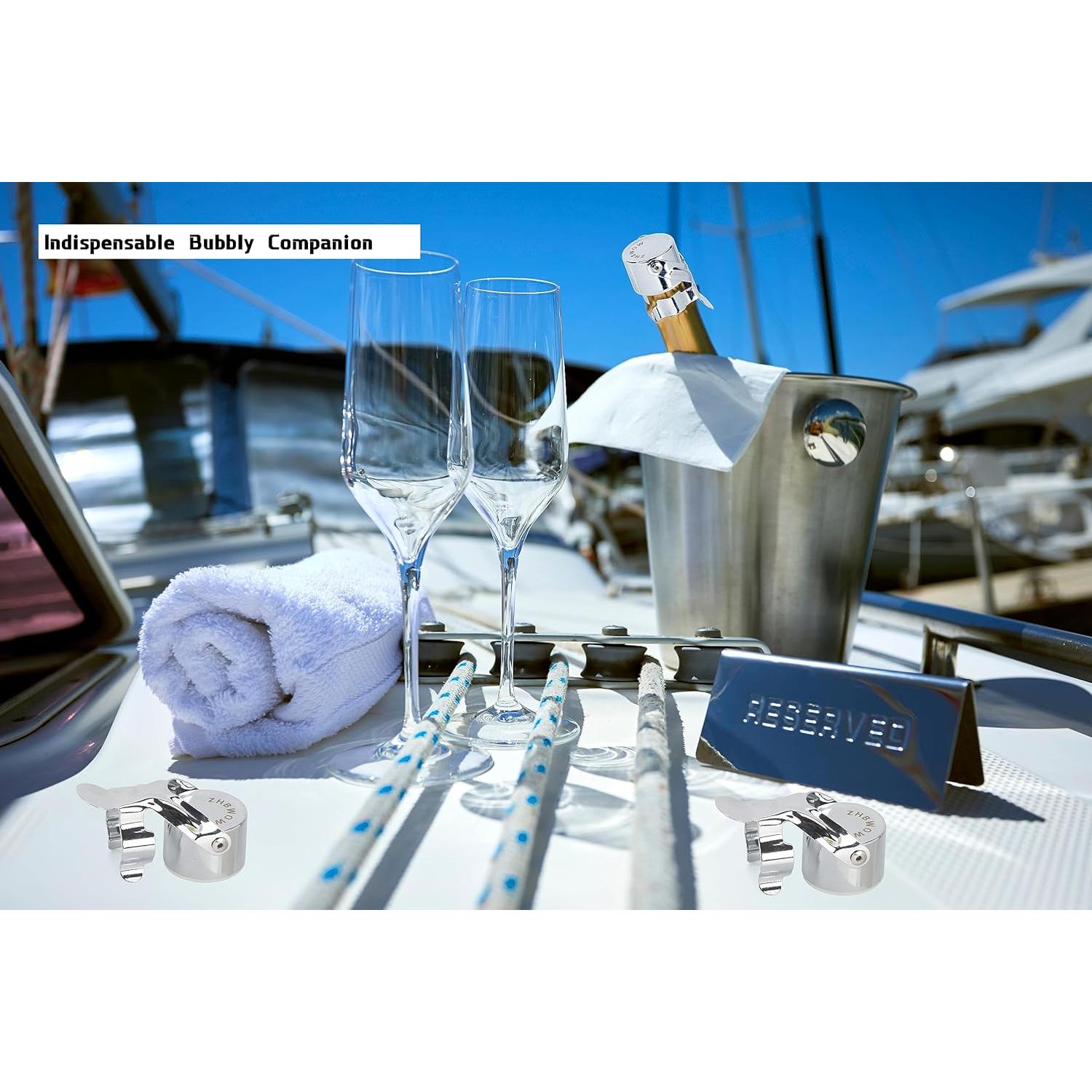 3 Tapones de Champán ZHBWOW Acero Inoxidable Universal