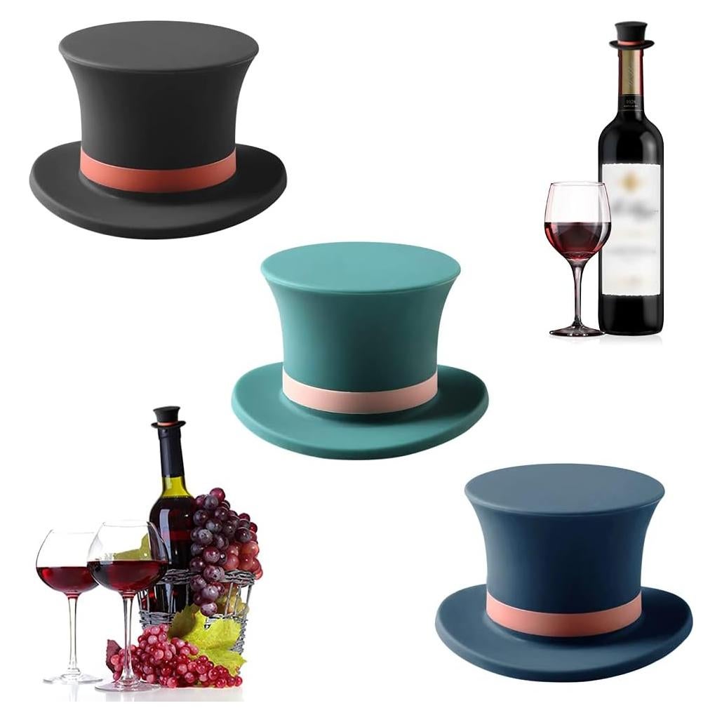 Tapones de Silicona para Vino Kitwinney - Juego de 3 Colores
