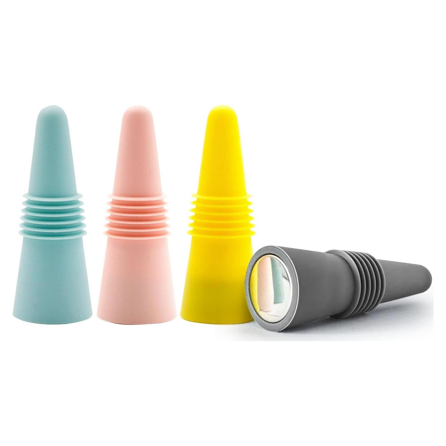 4 Tapones de Silicona Kearning para Botellas - Sellador Antifugas