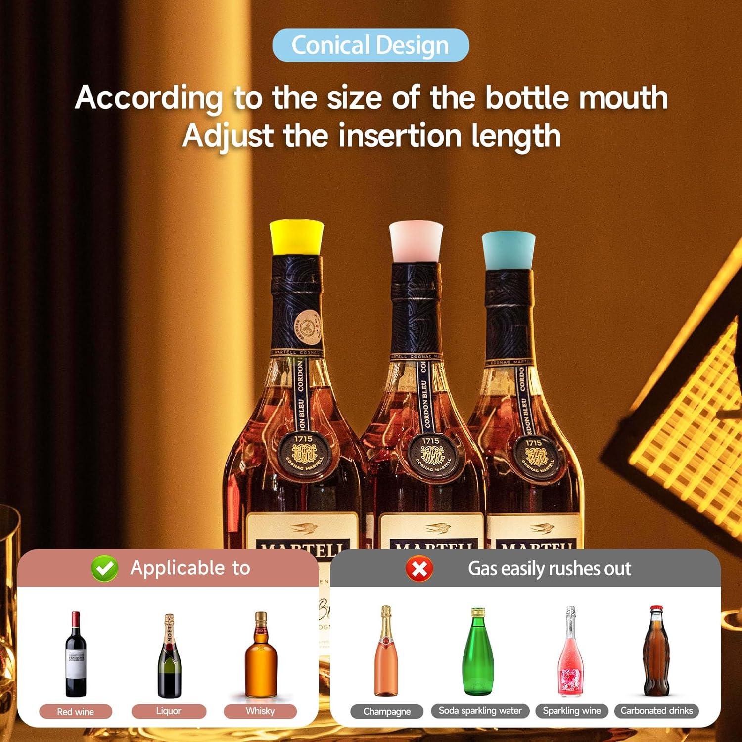 4 Tapones de Silicona Kearning para Botellas - Sellador Antifugas