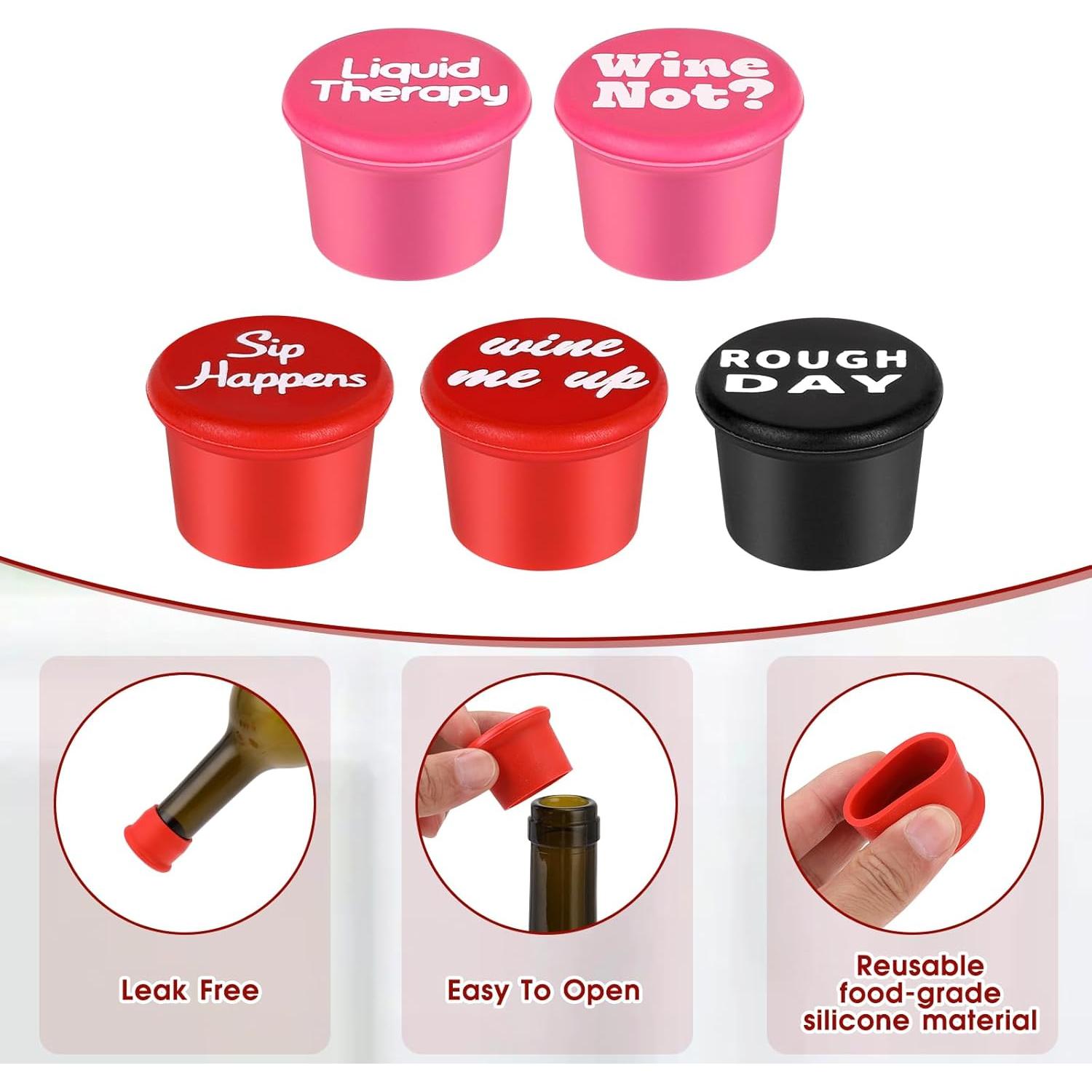 Paquete de 5 Tapones de Silicona Qianyu para Vino Fresco