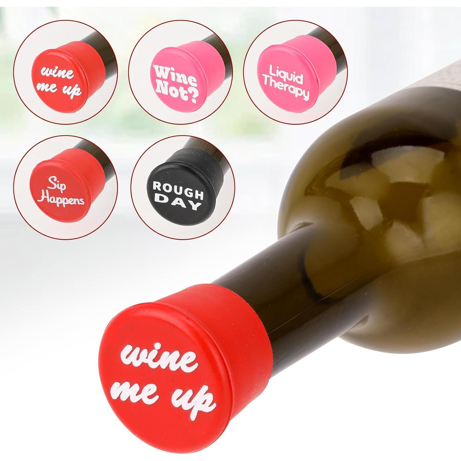 Paquete de 5 Tapones de Silicona Qianyu para Vino Fresco