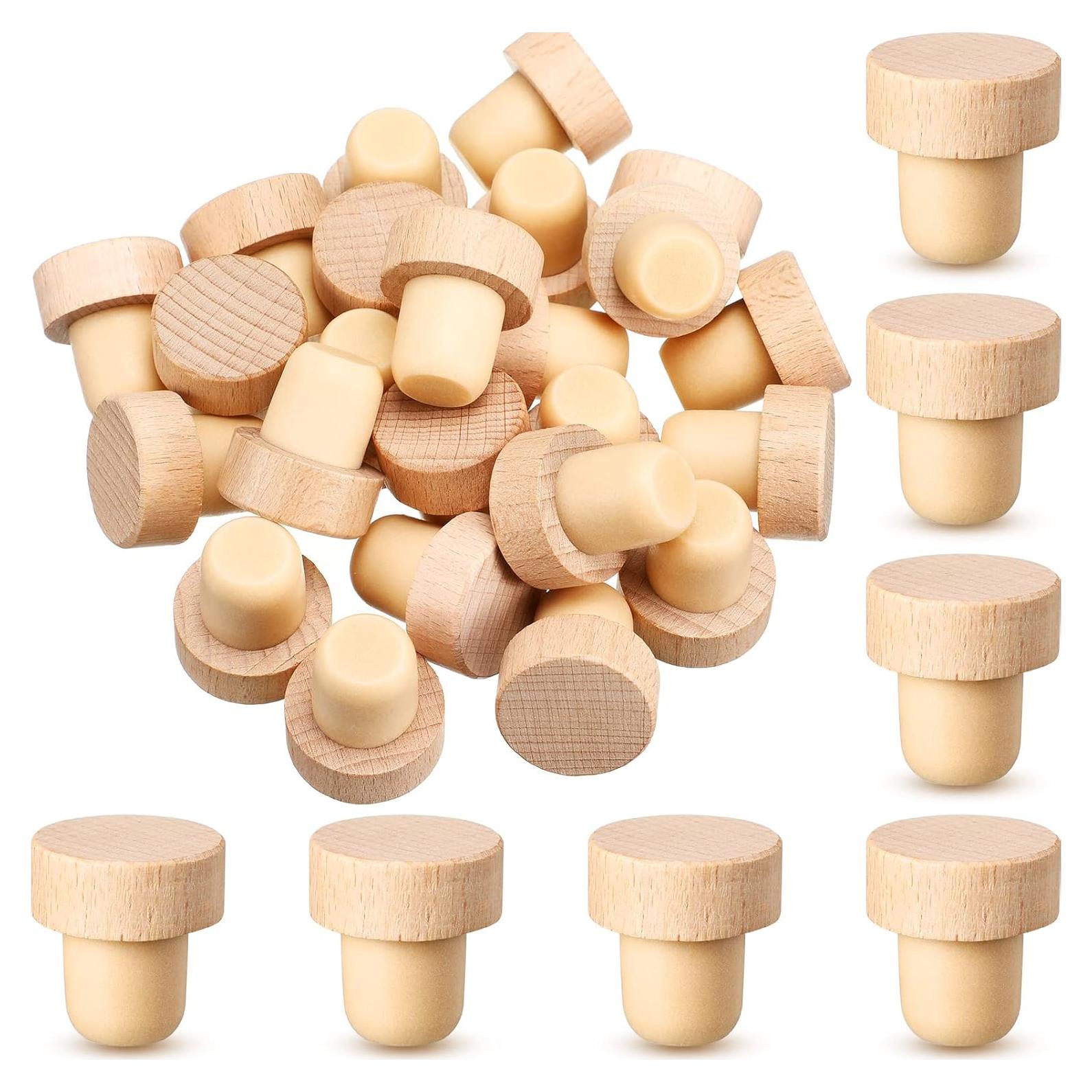 Yalikop 24 Tapones de Corcho Reutilizables para Botellas de Vino