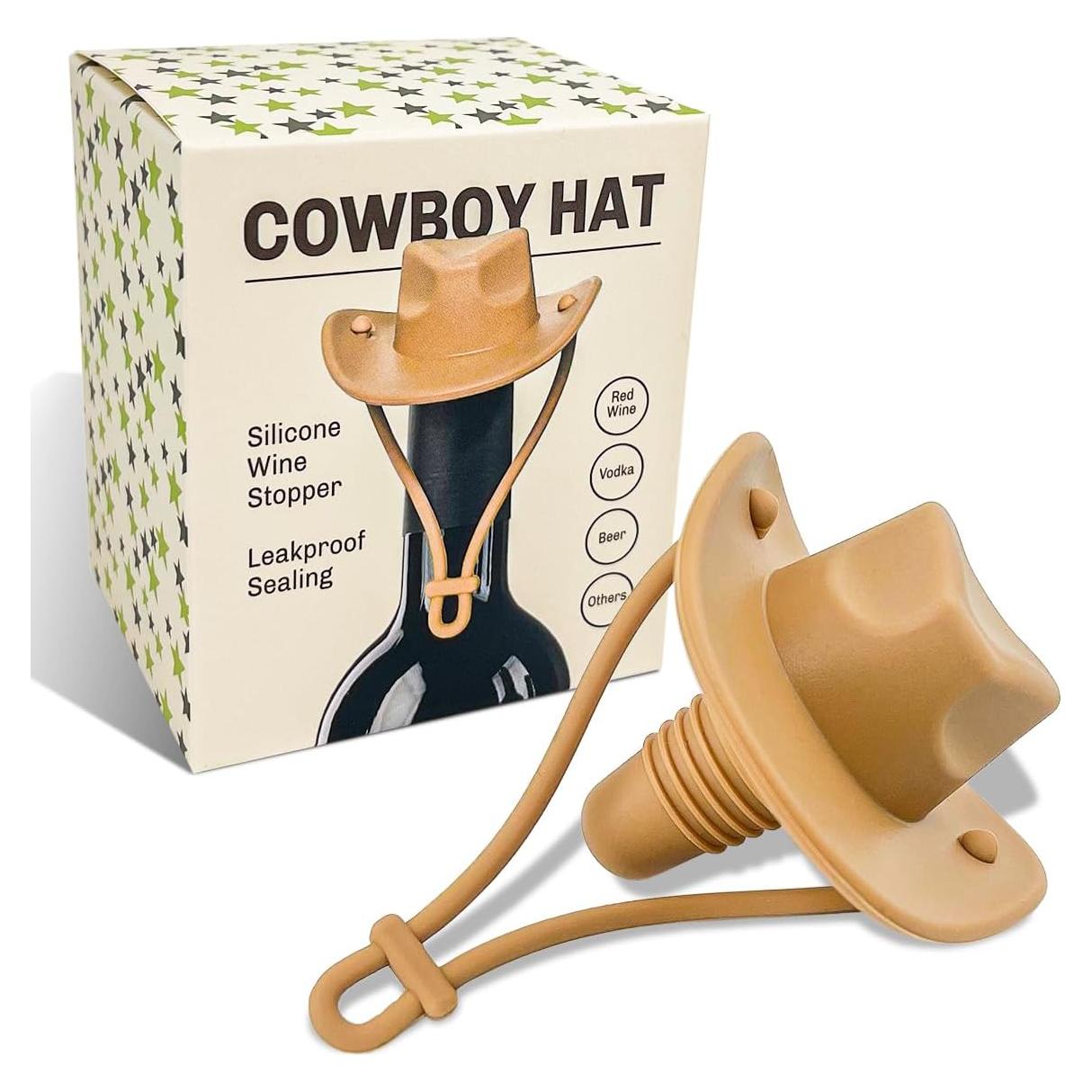 Tapón de Vino de Silicona Pandahero Sombrero Vaquero
