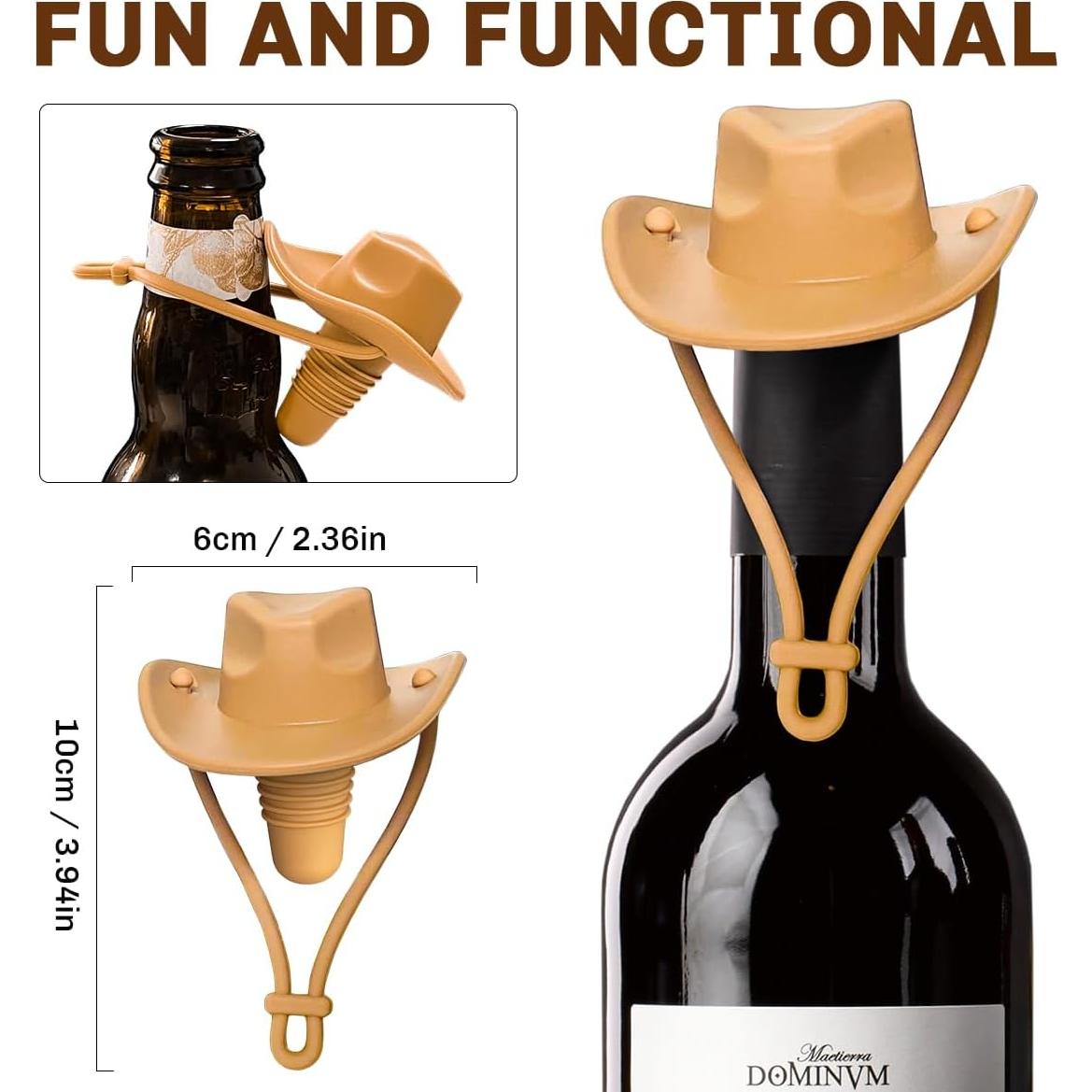 Tapón de Vino de Silicona Pandahero Sombrero Vaquero